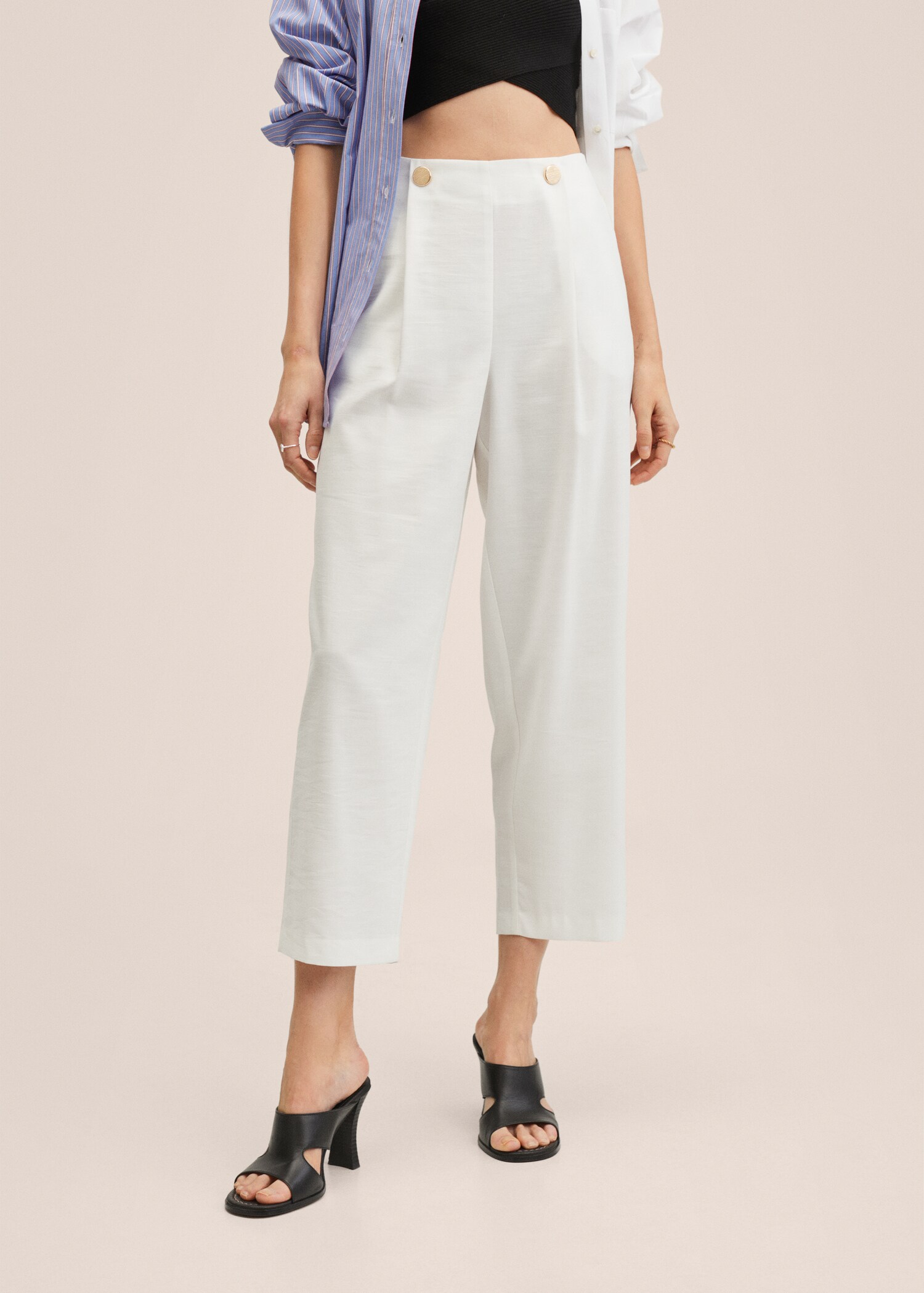 Cropped button pants - Medium plane