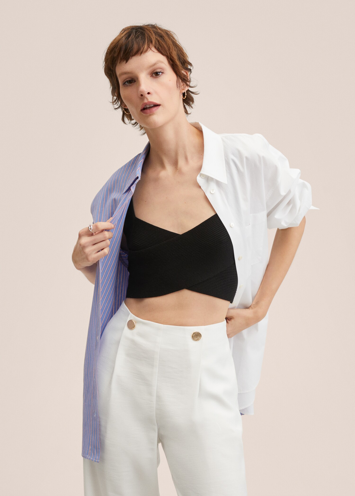 Cropped button pants - Details of the article 1