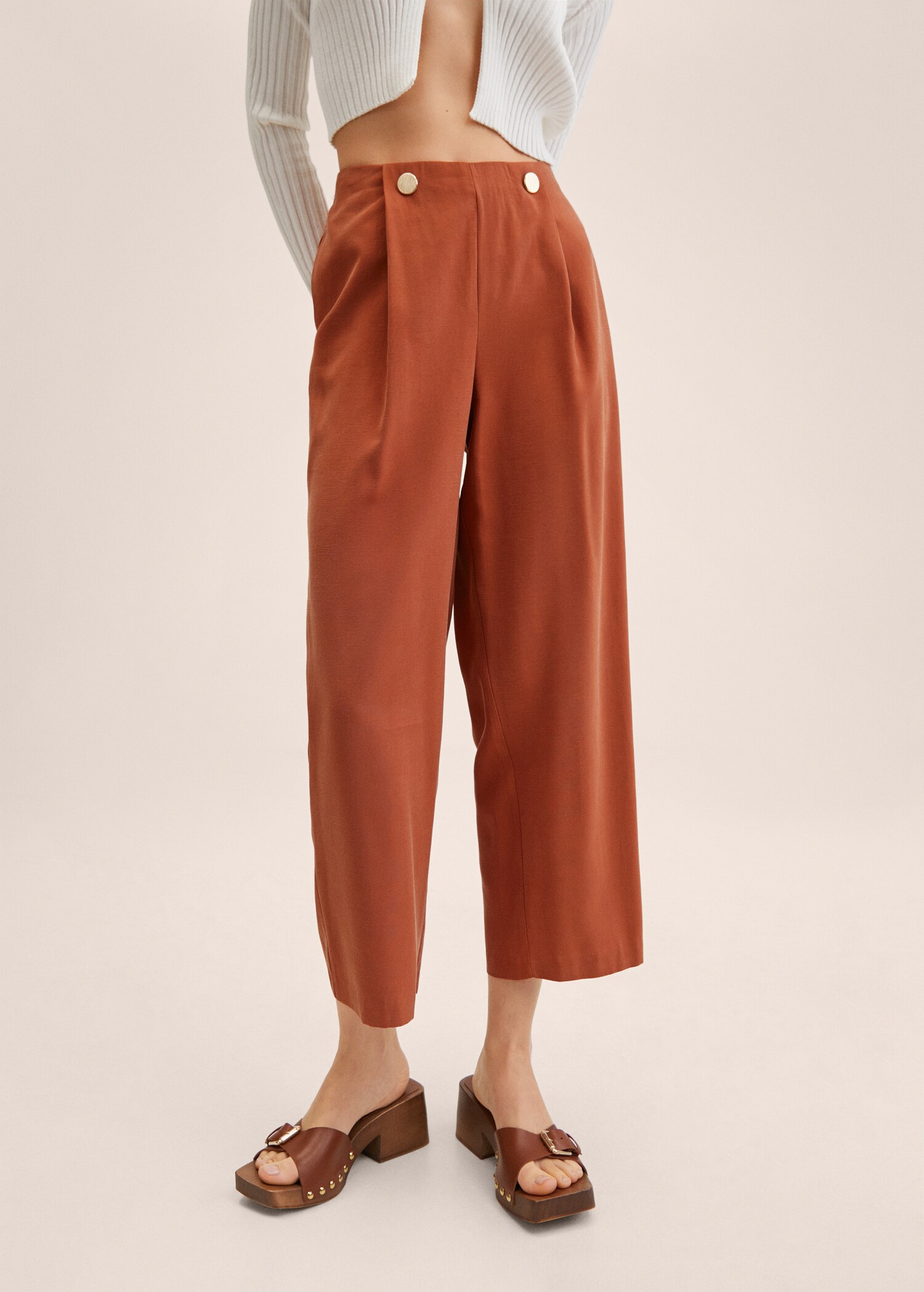 Cropped button pants - Medium plane