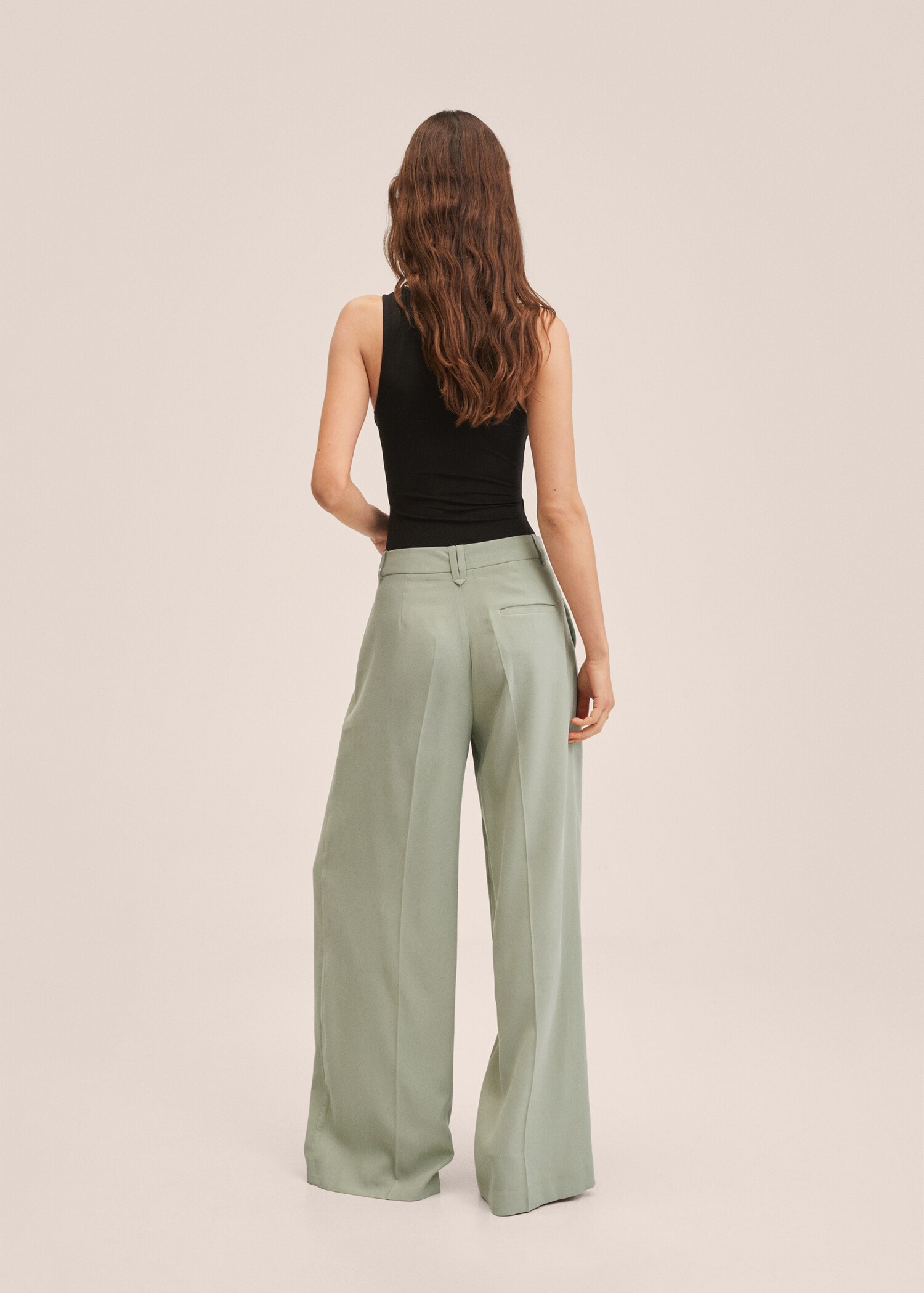 Wideleg pleated trousers - Reverse of the article