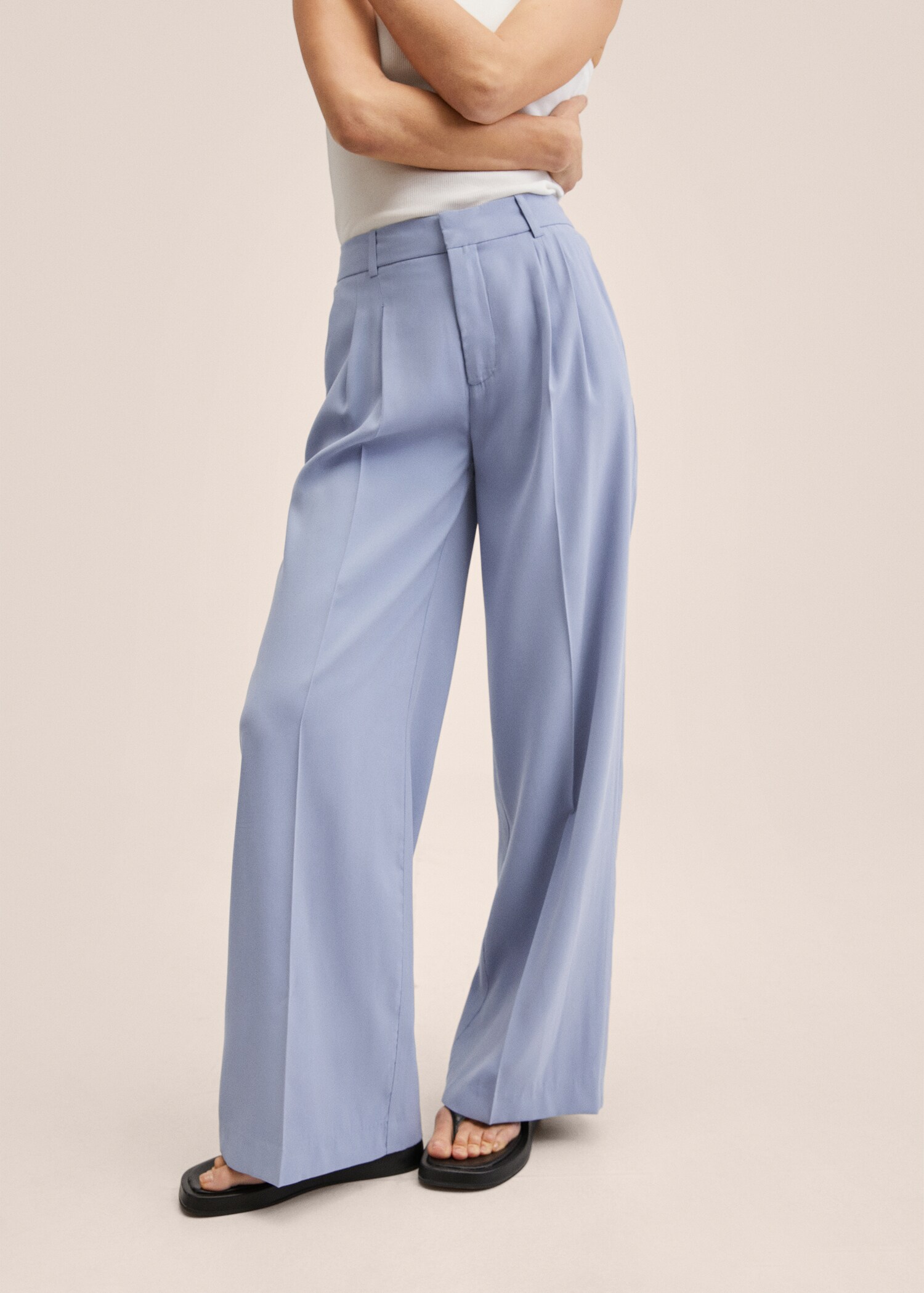 Wideleg pleated trousers - Medium plane