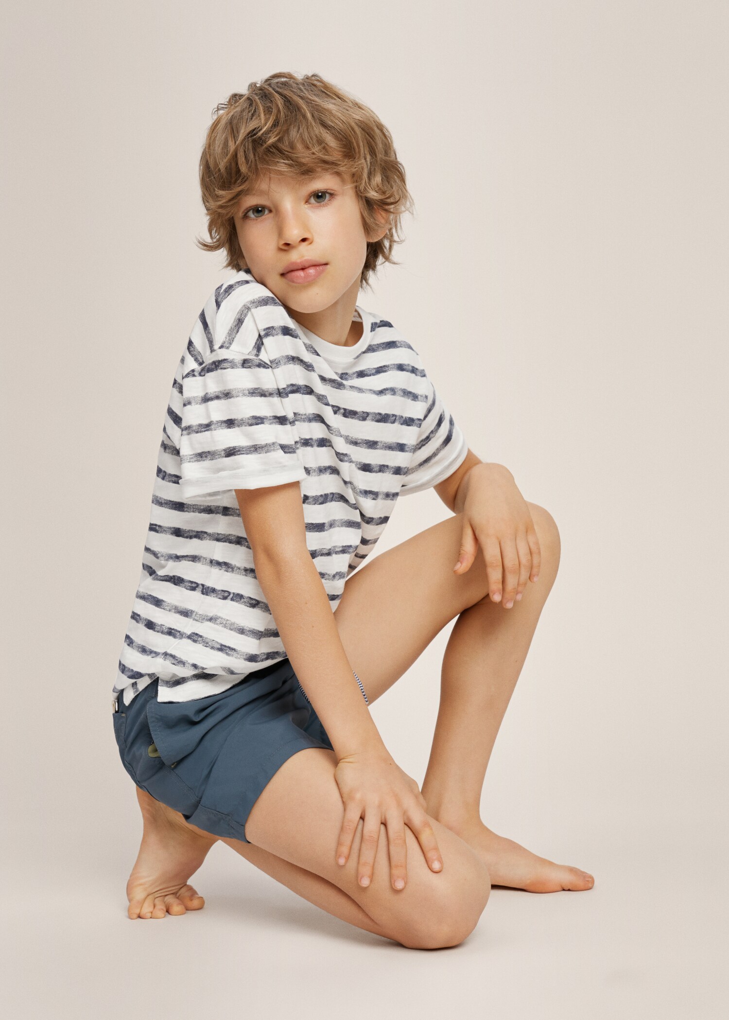 Striped cotton T-shirt - Details of the article 1