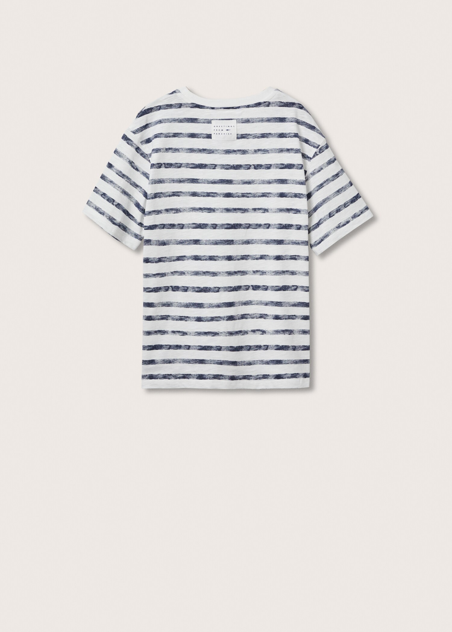 Striped cotton T-shirt - Reverse of the article