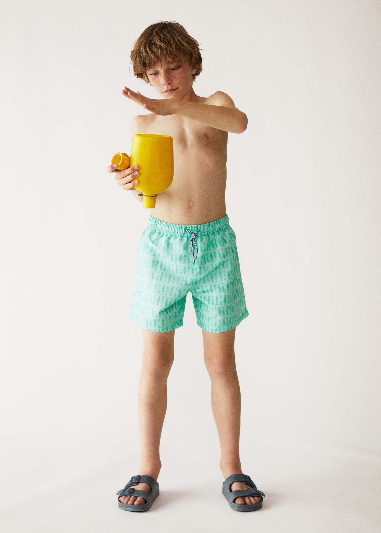 Fish-print swimming trunks - Details of the article 5
