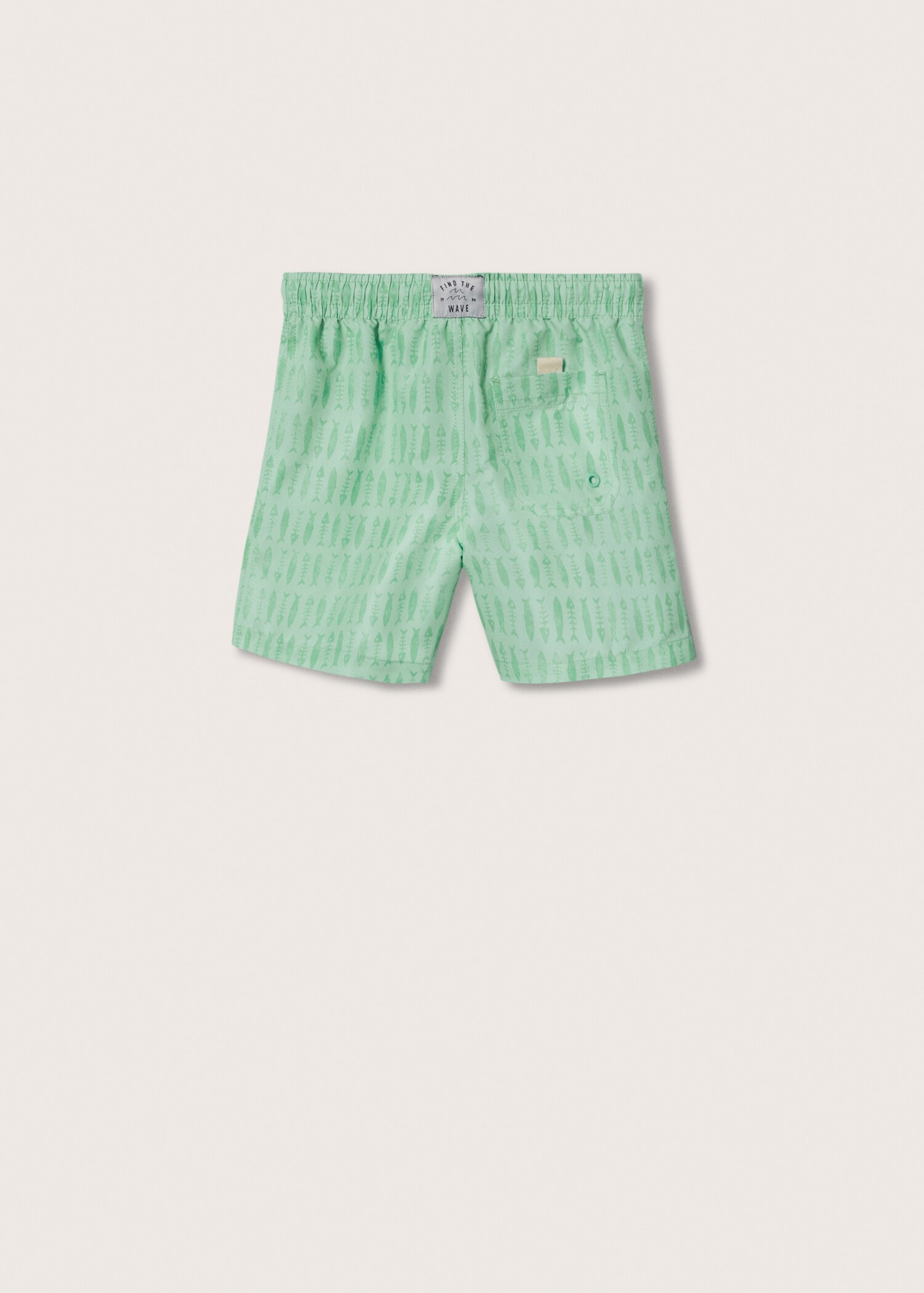 Fish-print swimming trunks - Reverse of the article