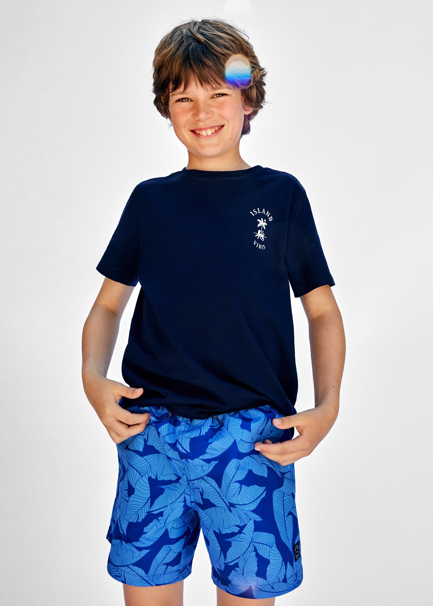 Leaf print swimming trunks - Details of the article 5