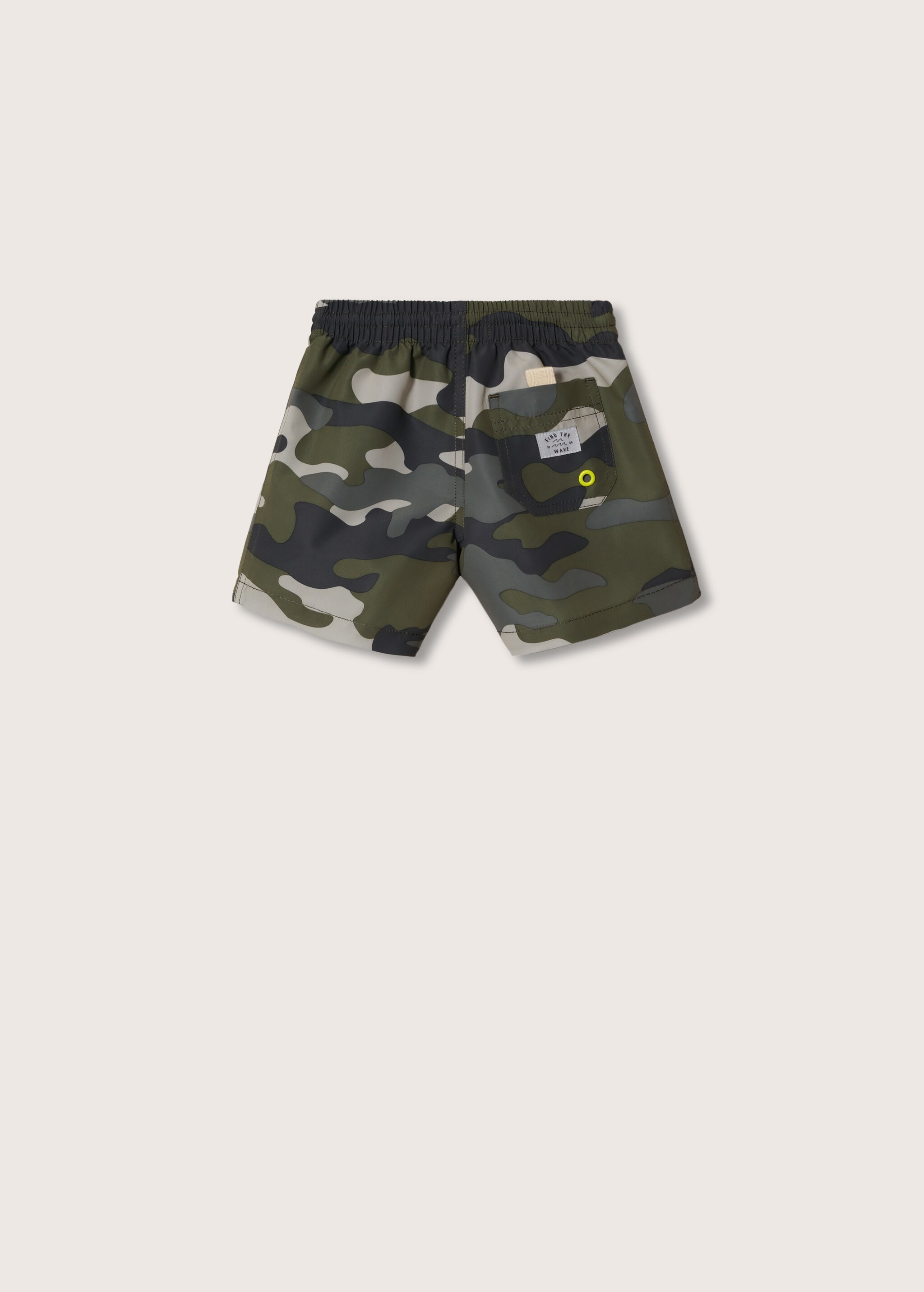 Camouflage print swimming trunks - Reverse of the article