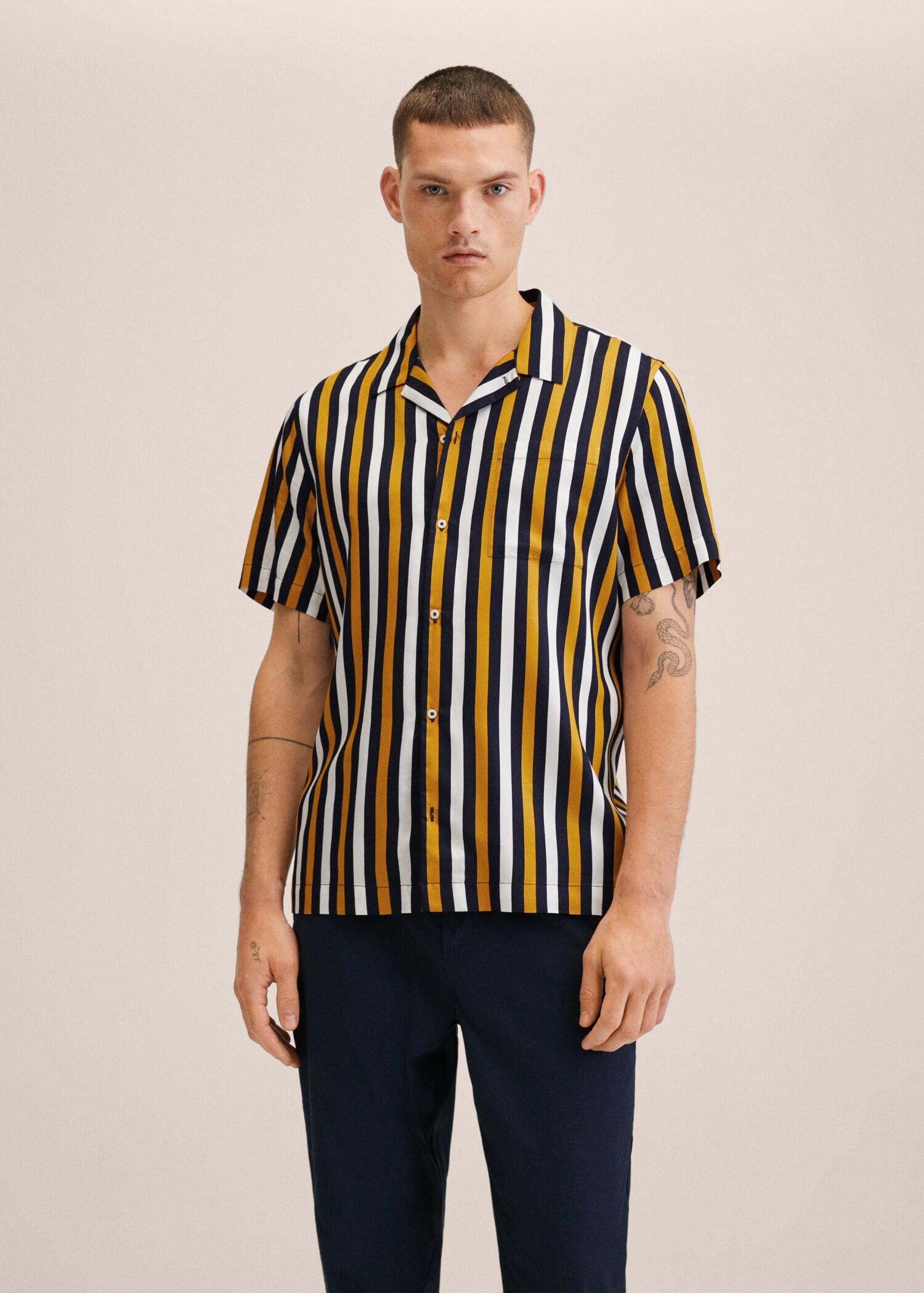 Chemise fluide rayures - Plan moyen