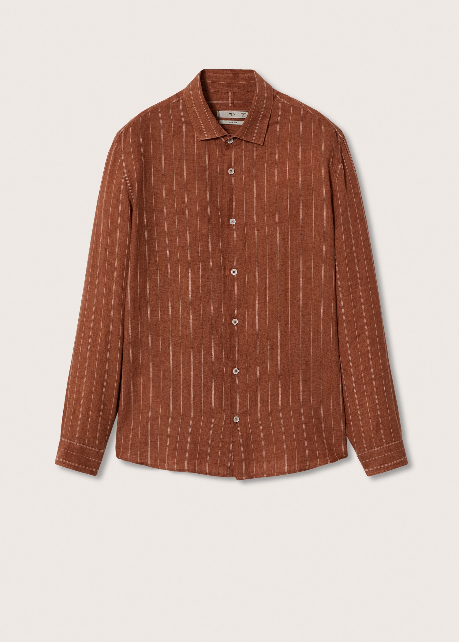 Lněná košile slim fit s proužky - Zboží bez modelu