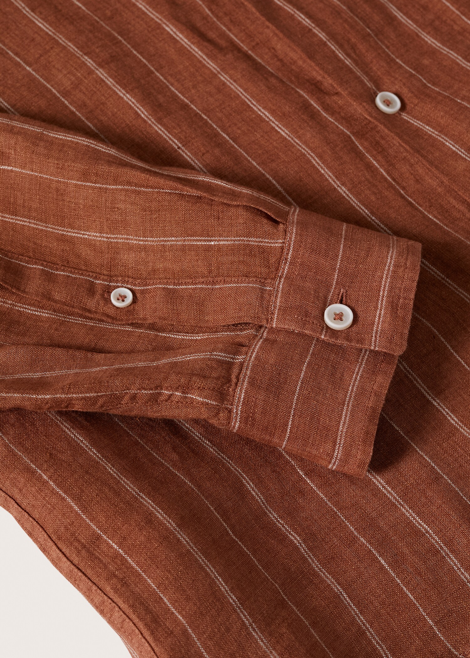 Lněná košile slim fit s proužky - Detail zboží 7