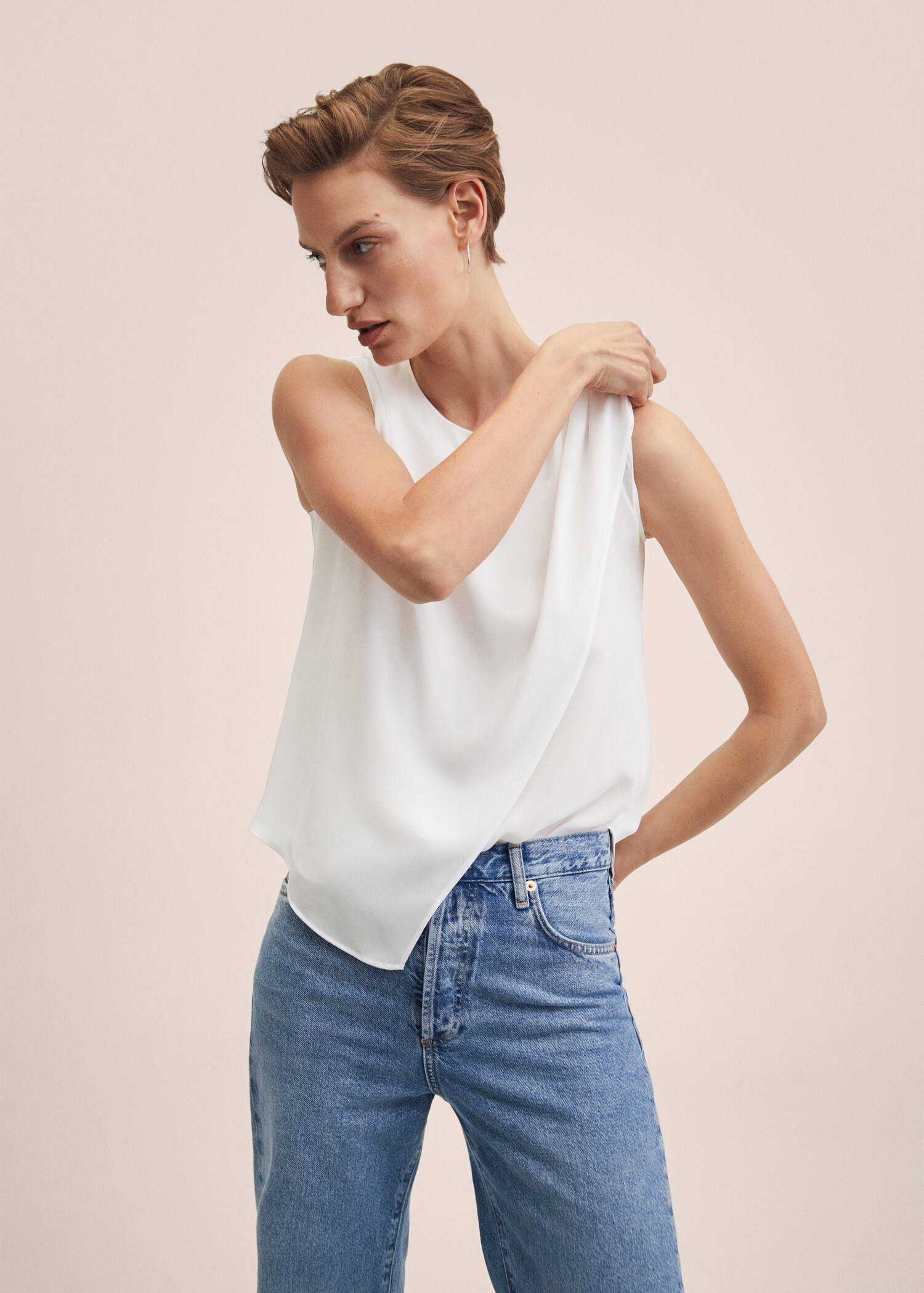 Wickelbluse mit Knöpfen - Mittlere Ansicht