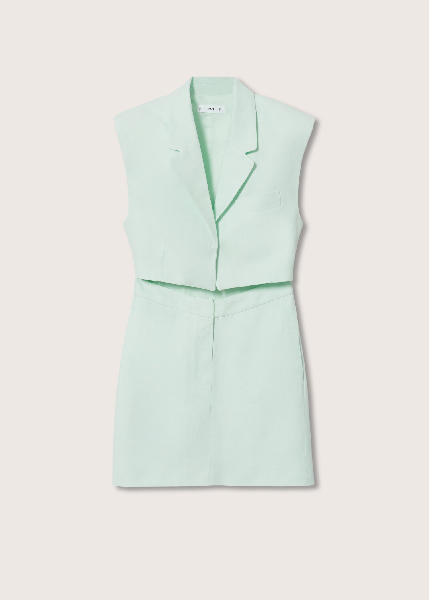 Cut-out linen-blend dress - Article without model