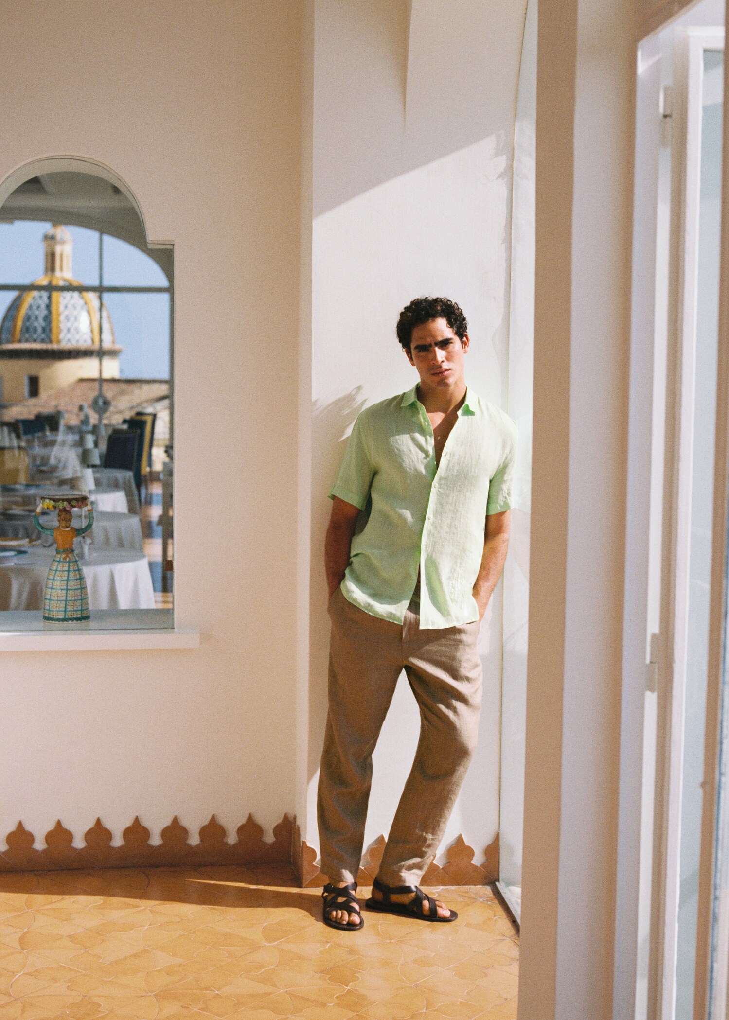 Pleated linen trousers - Details of the article 6
