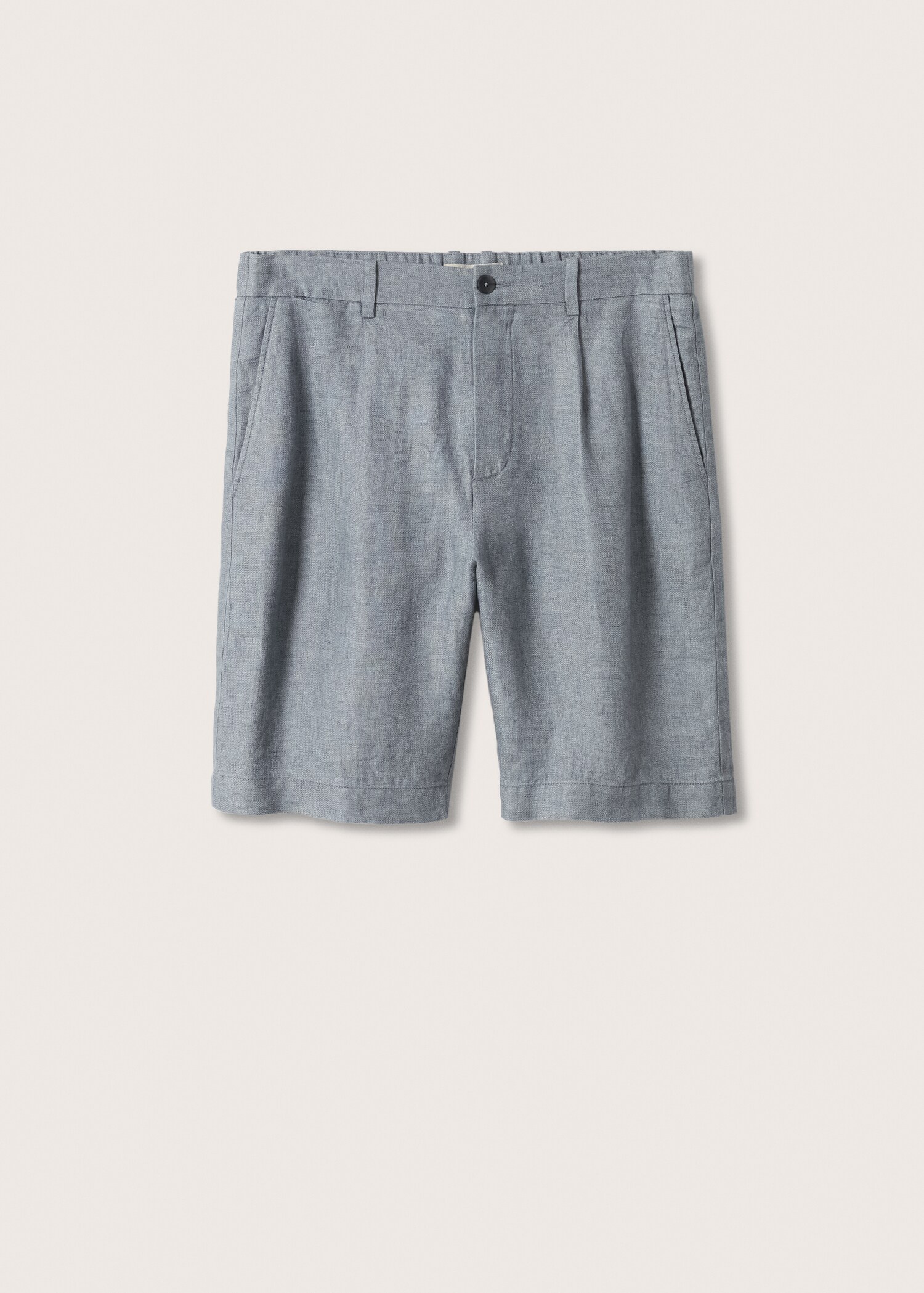 Elastic waist linen Bermuda shorts - Article without model