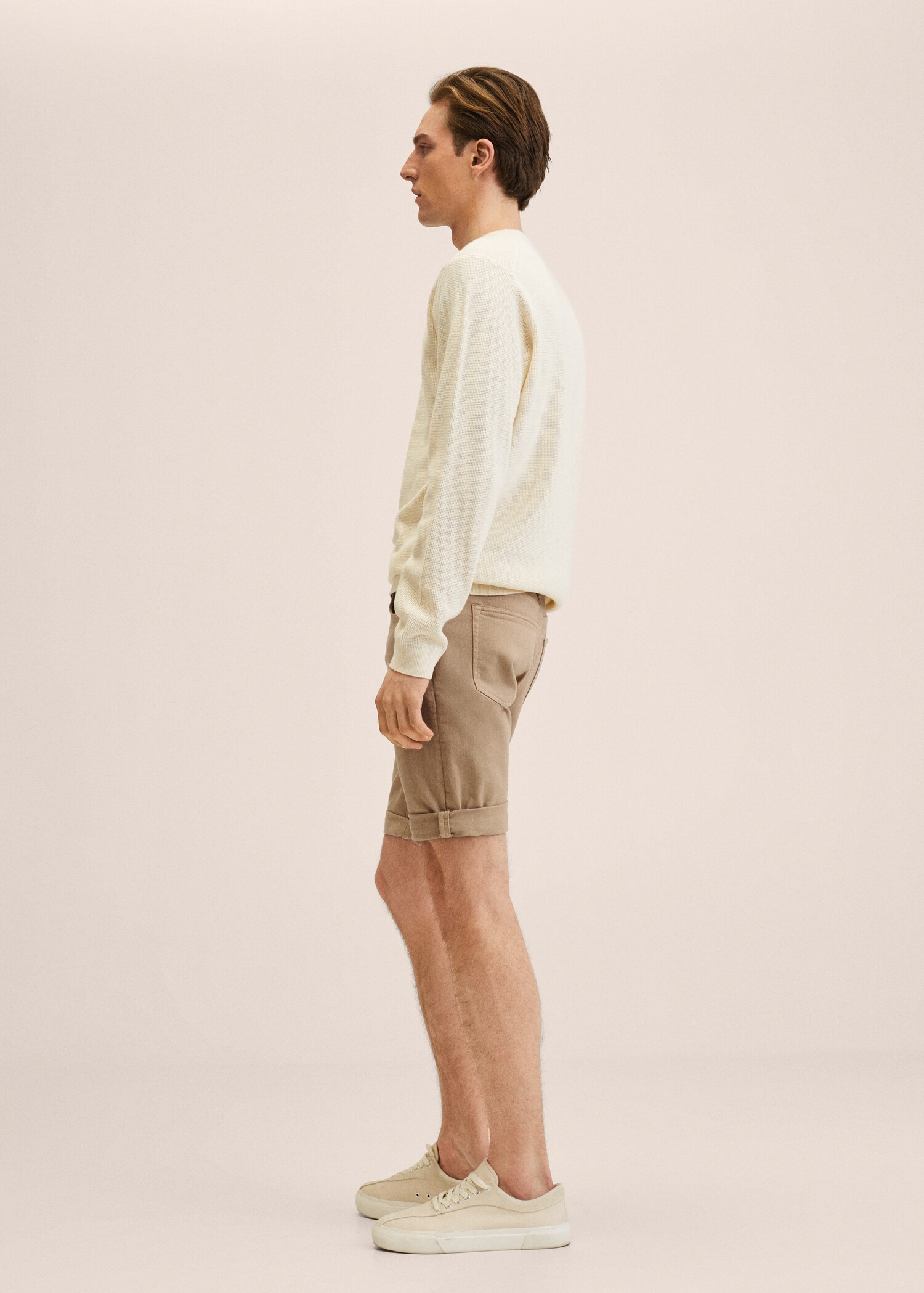 Stretch cotton denim shorts - Details of the article 2