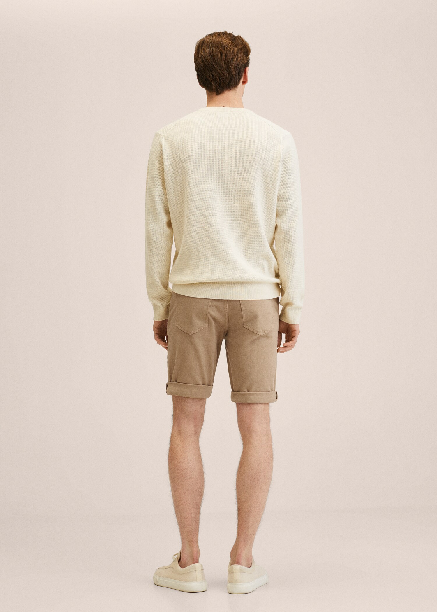 Stretch cotton denim shorts - Reverse of the article