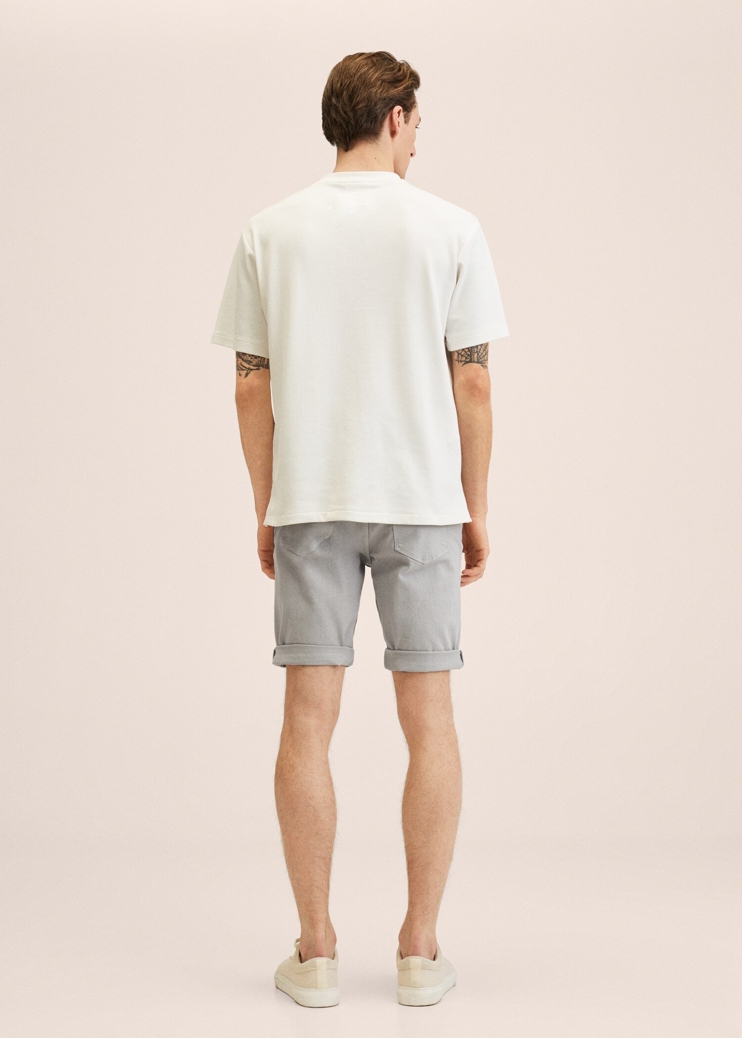 Stretch cotton denim shorts - Reverse of the article