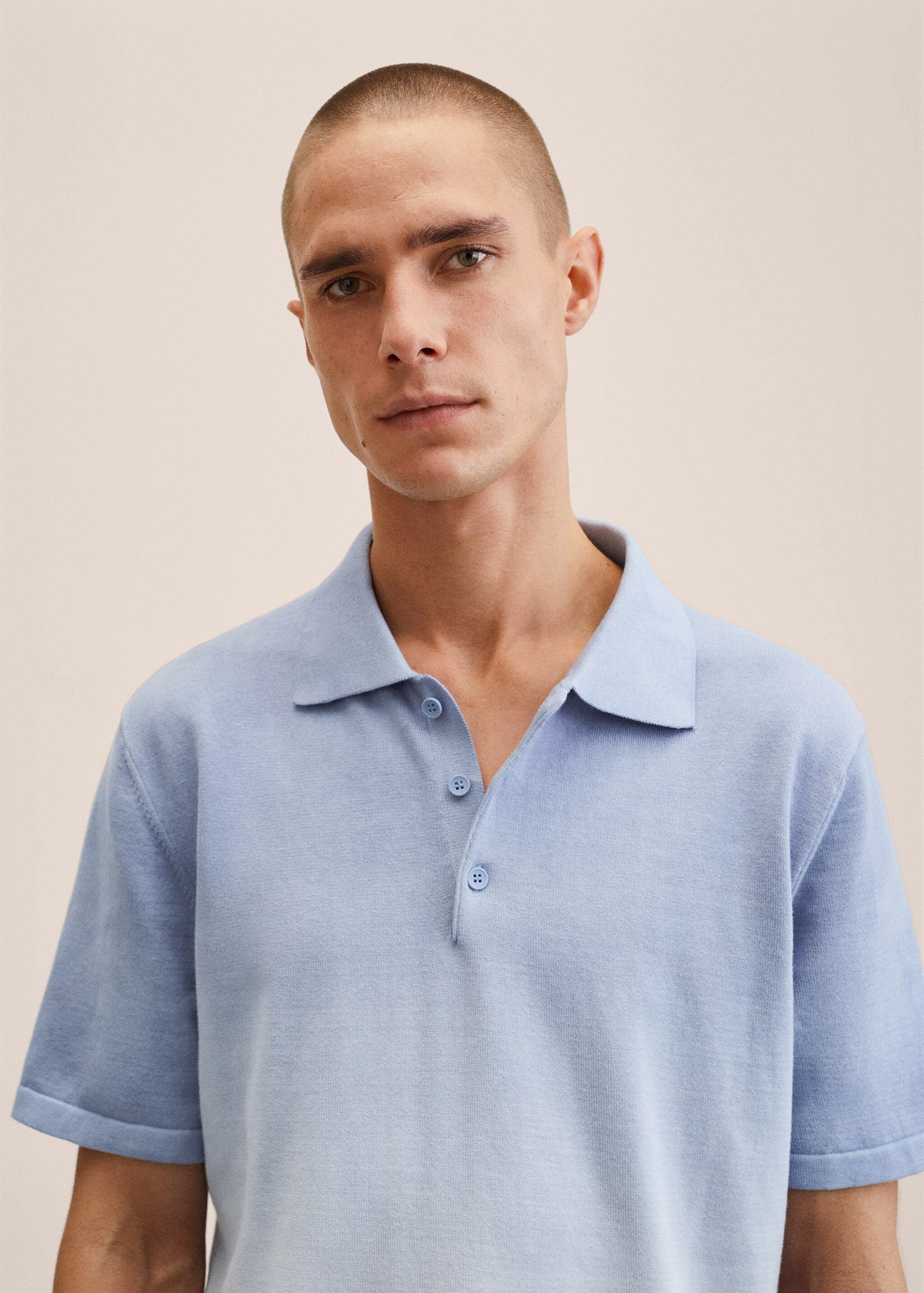 Dyed knit polo shirt - Details of the article 2