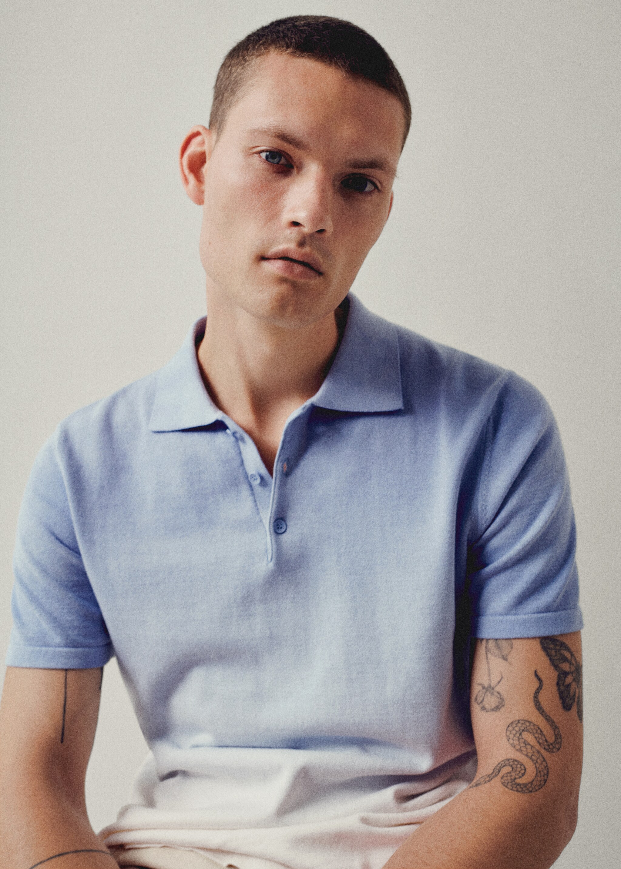 Dyed knit polo shirt - Details of the article 9