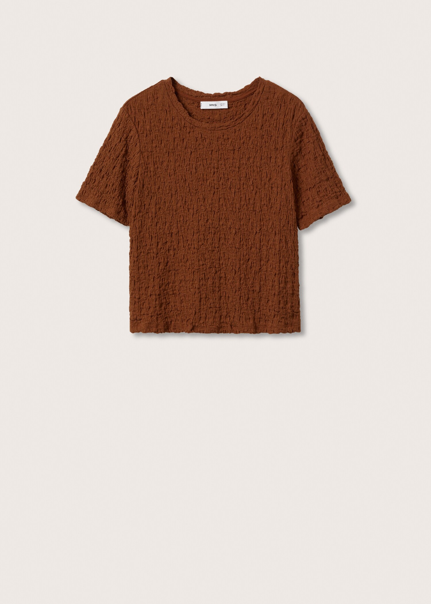 Textured cotton T-shirt - Article without model