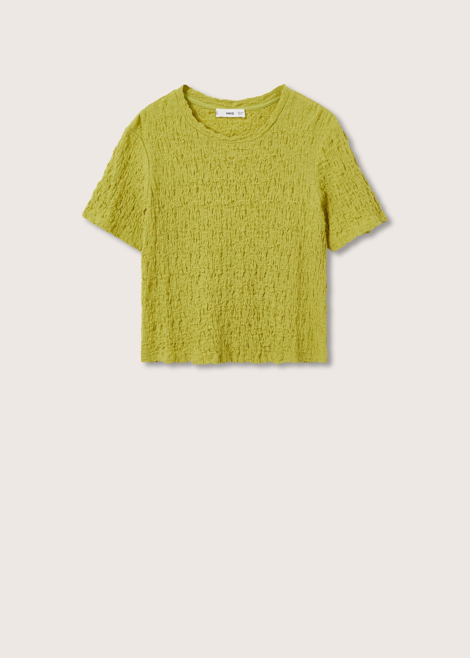 Textured cotton T-shirt - Article without model