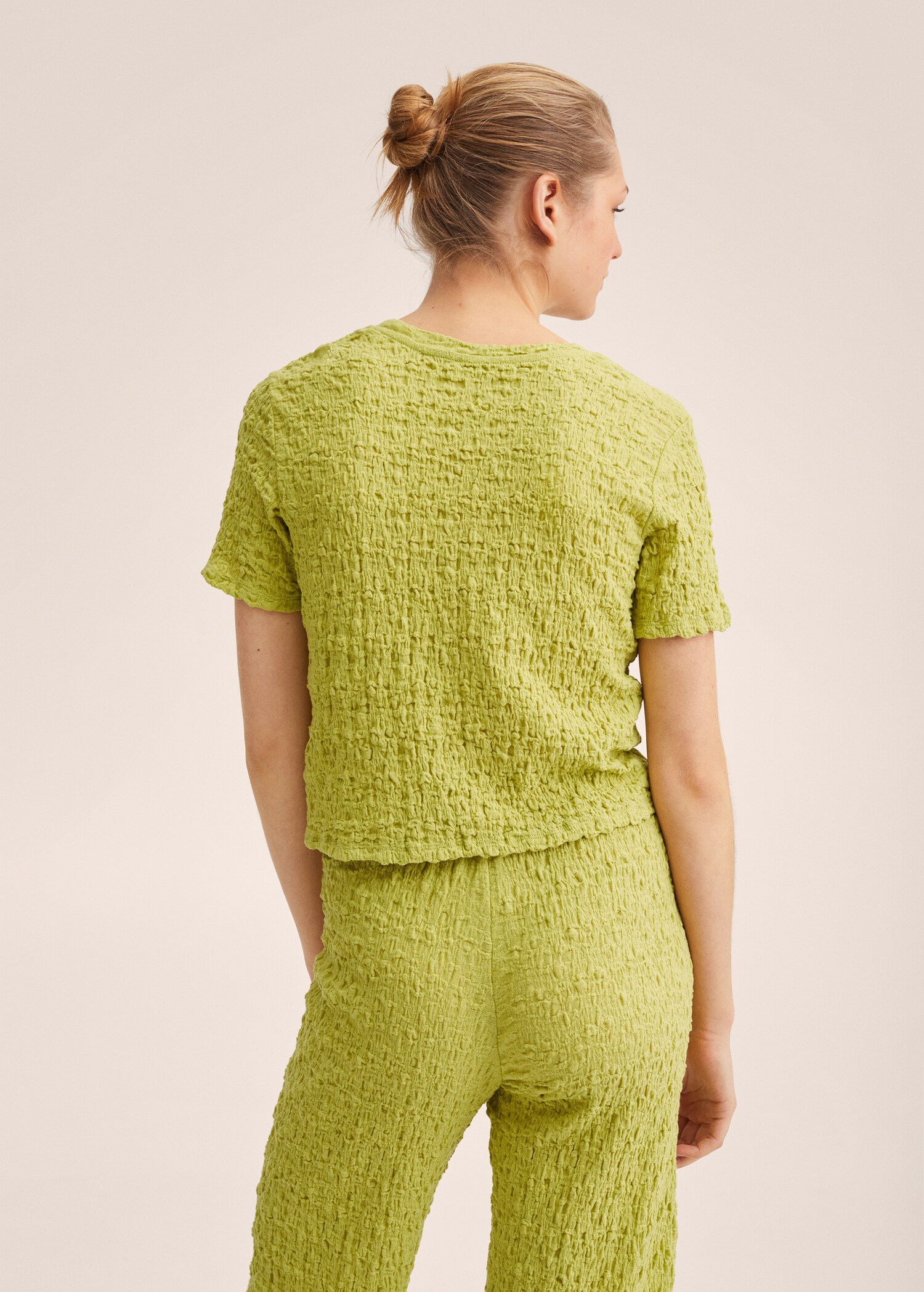 Textured cotton T-shirt - Reverse of the article