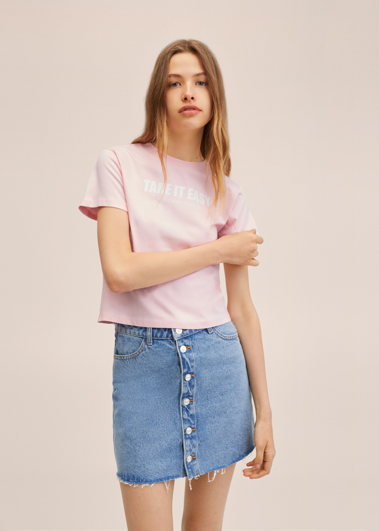 Message cotton T-shirt - Medium plane