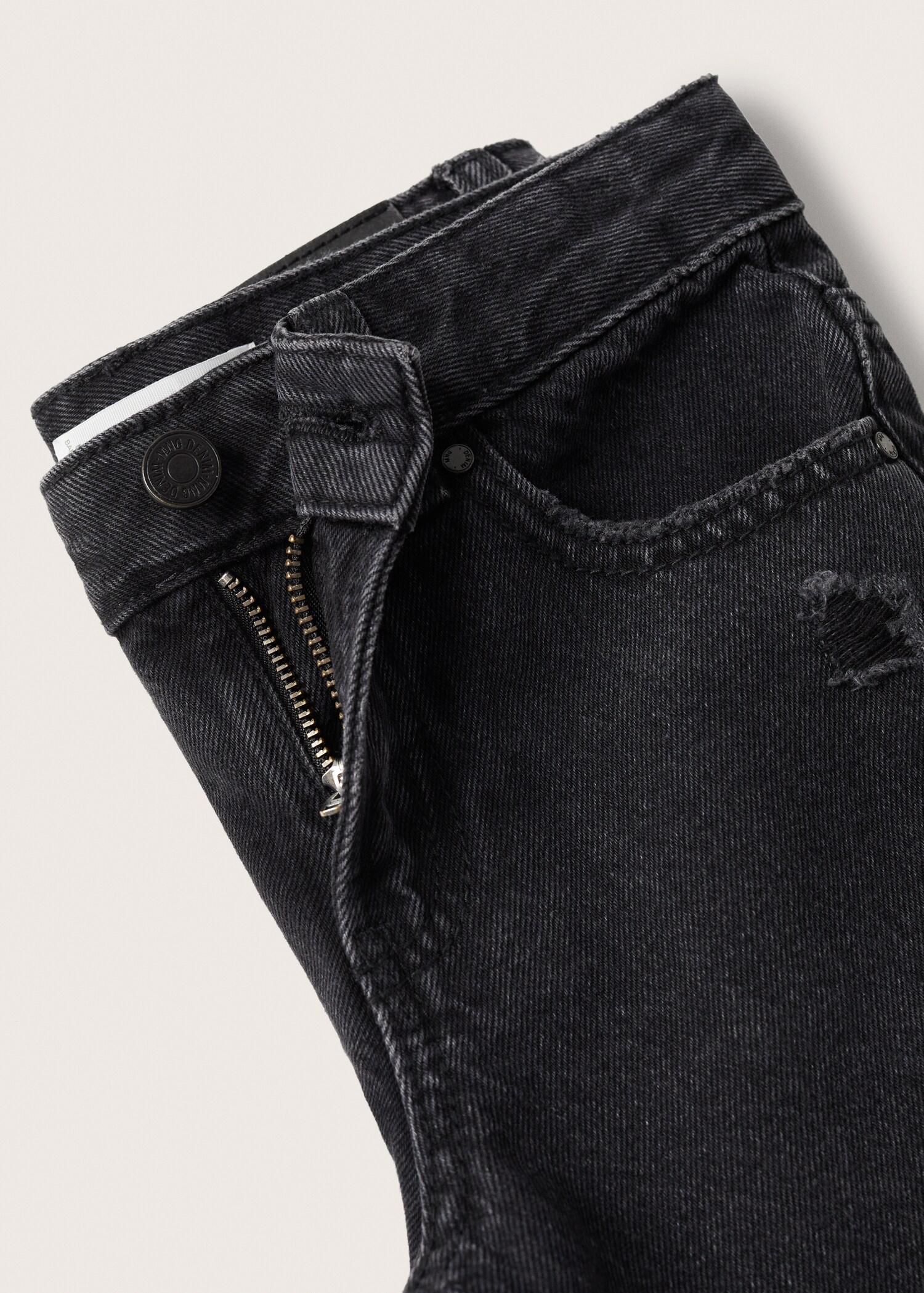 Denim bermuda dekoratív szakadt részletekkel - A termék adatai 8