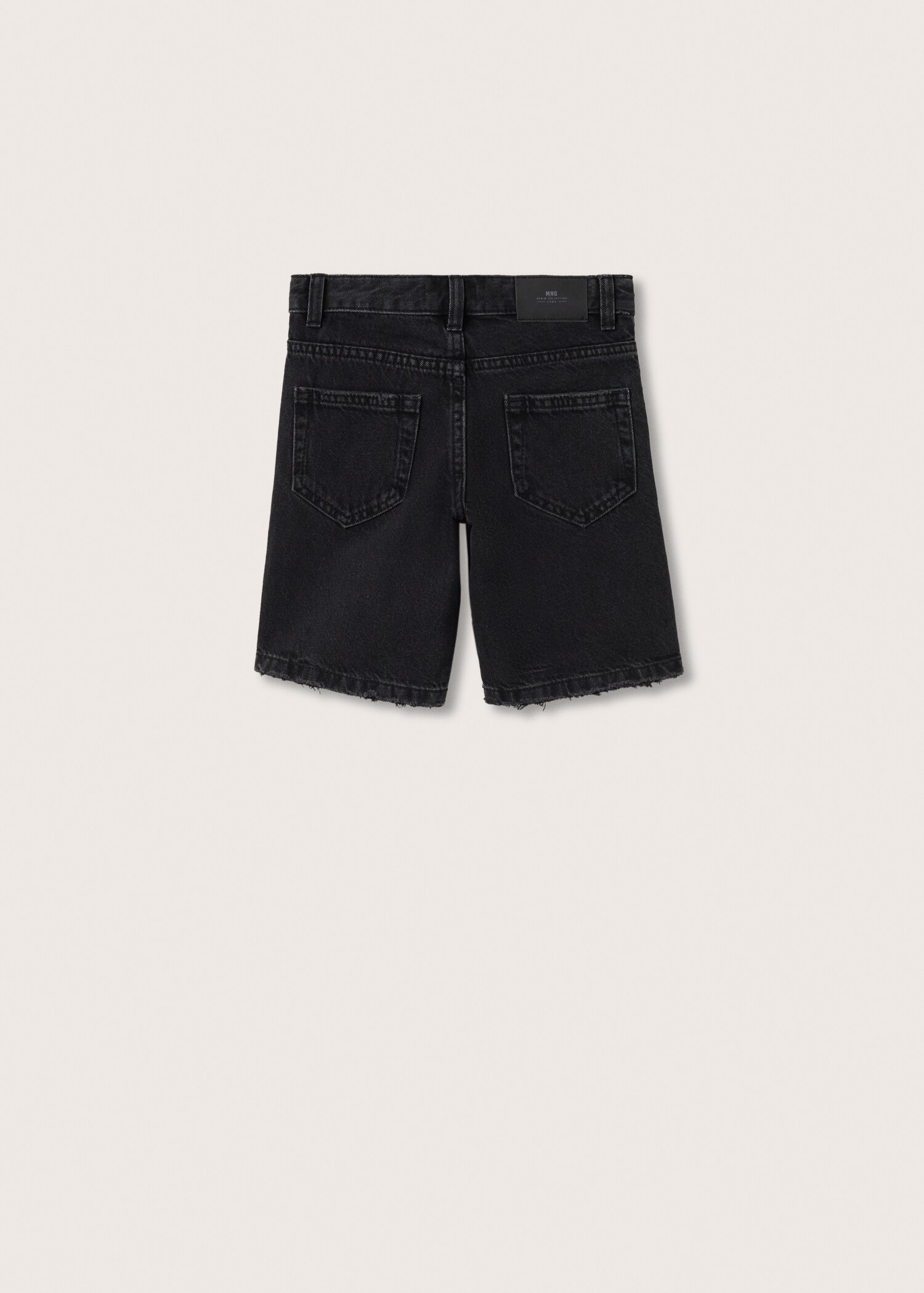 Denim bermuda dekoratív szakadt részletekkel - A cikk hátulja