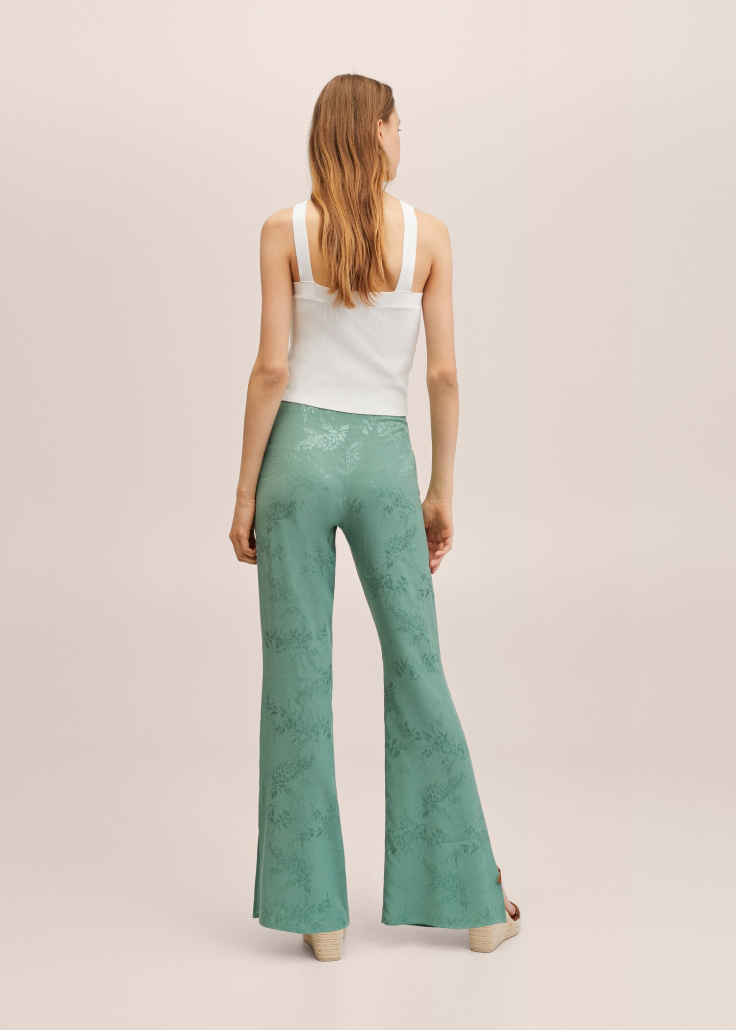 Flared floral-print trousers - Reverse of the article