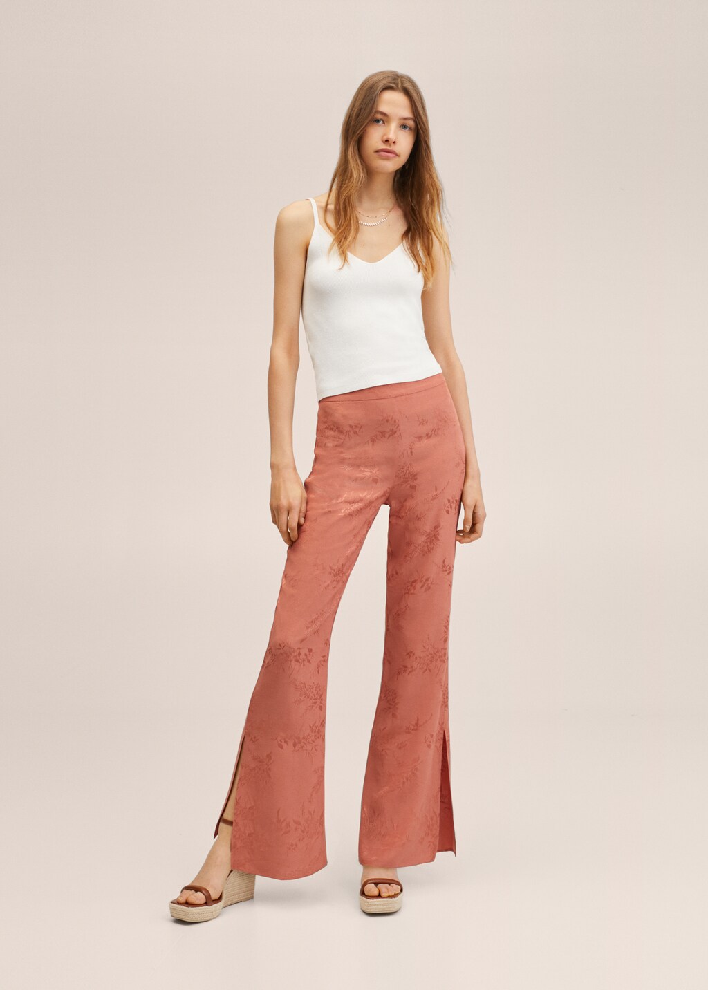 Pantalon evase imprime fleuri Fille MANGO OUTLET France metropolitaine
