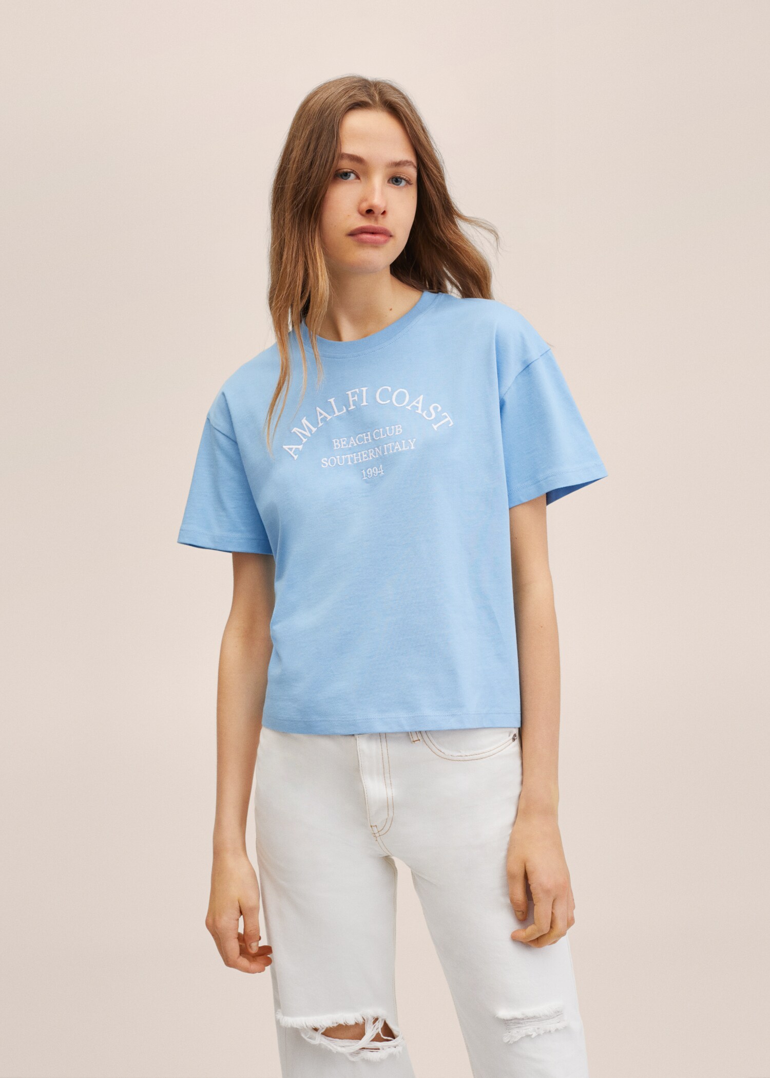Message cotton T-shirt - Medium plane