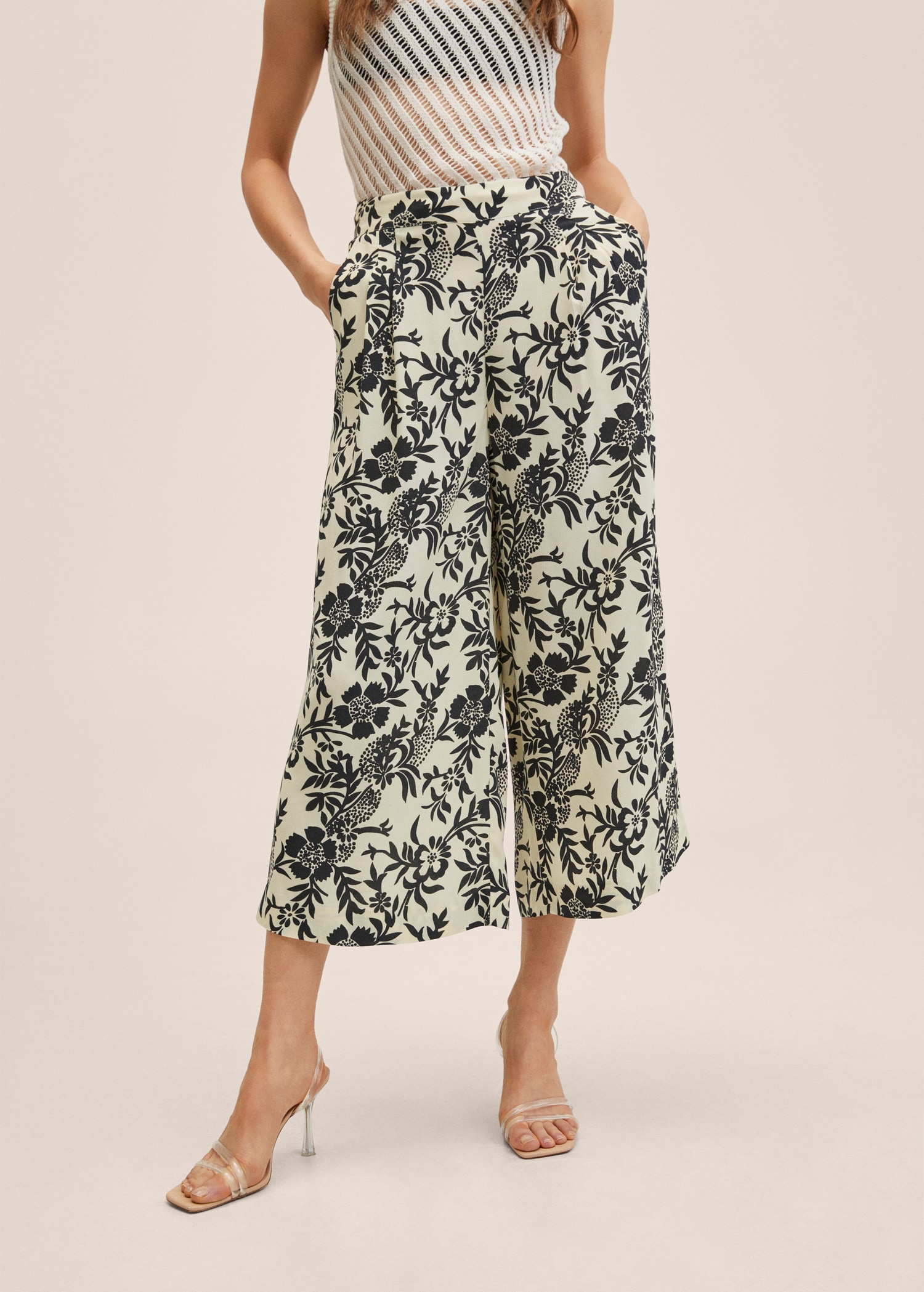 Fluid culotte trousers - Medium plane