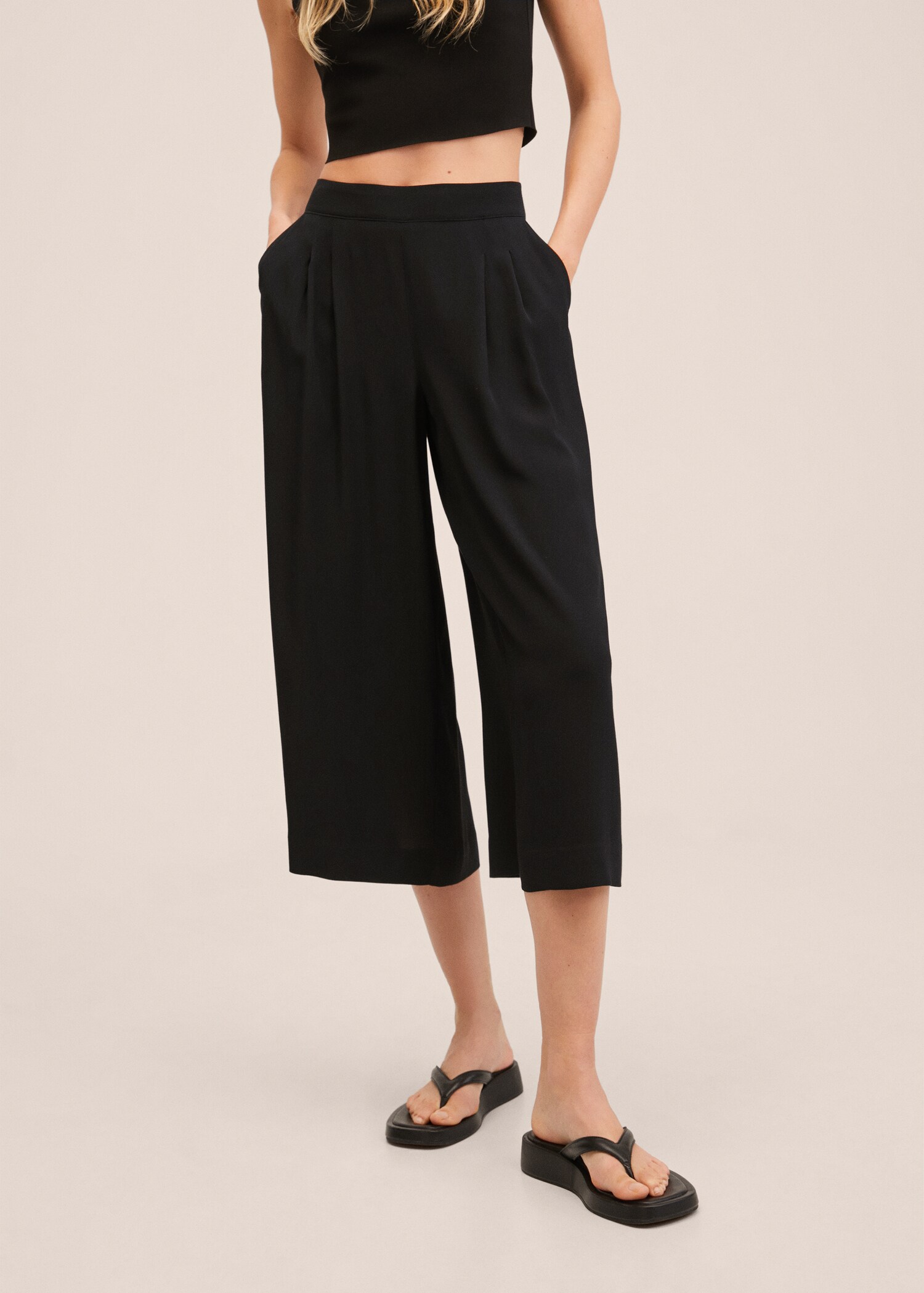 Pantalón culotte fluido - Plano medio