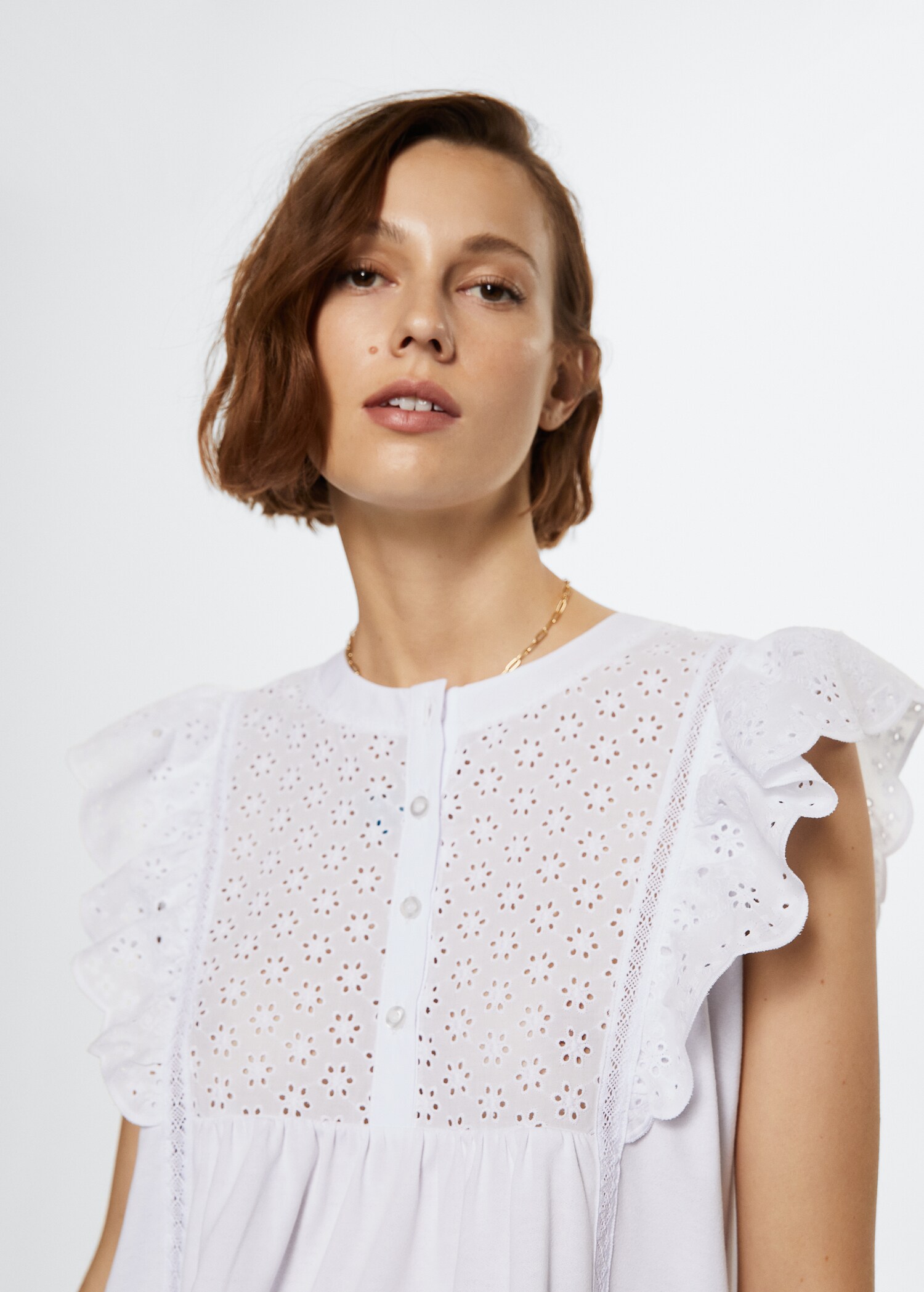 Frills cotton t-shirt - Details of the article 1