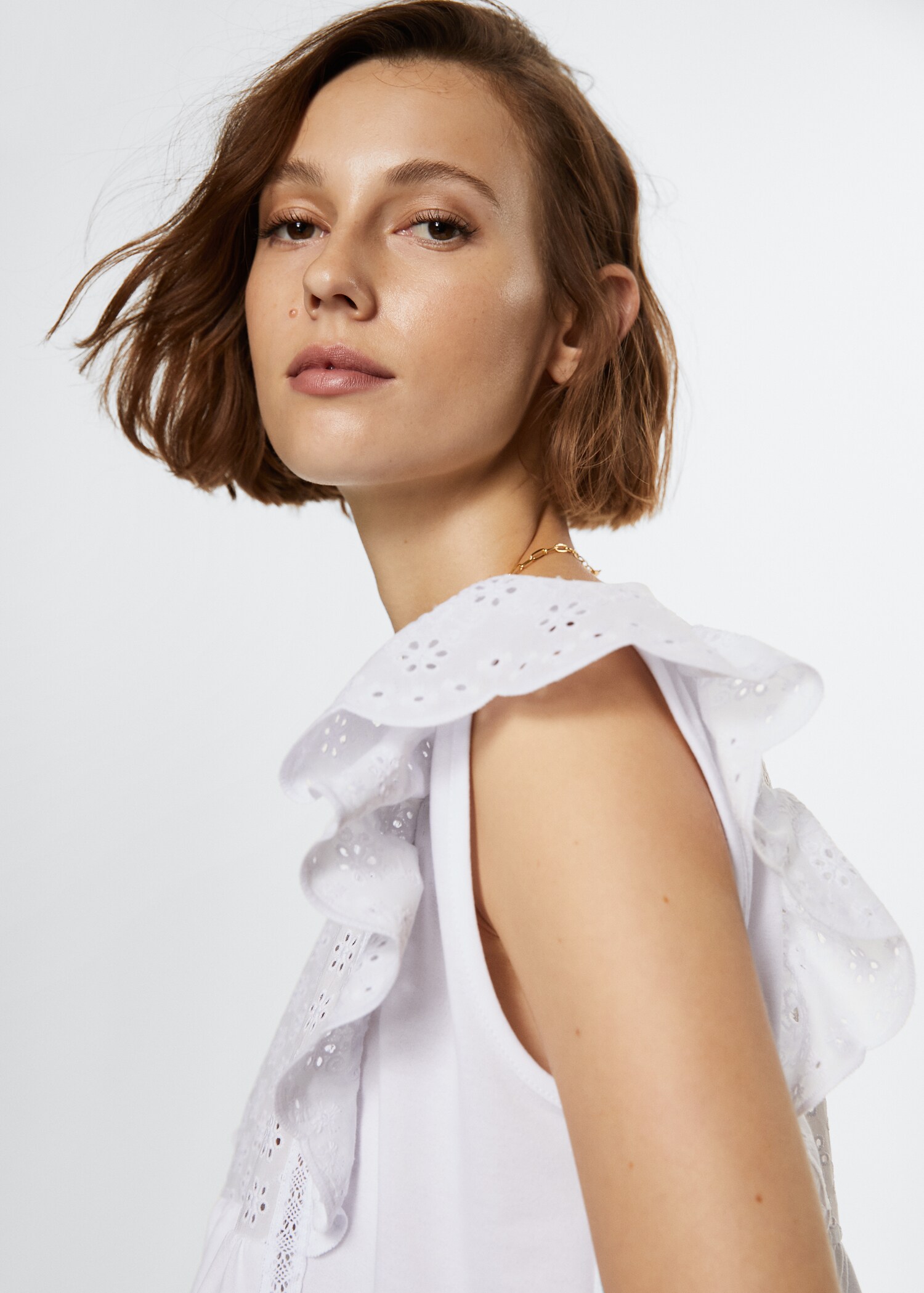 Frills cotton t-shirt - Details of the article 2