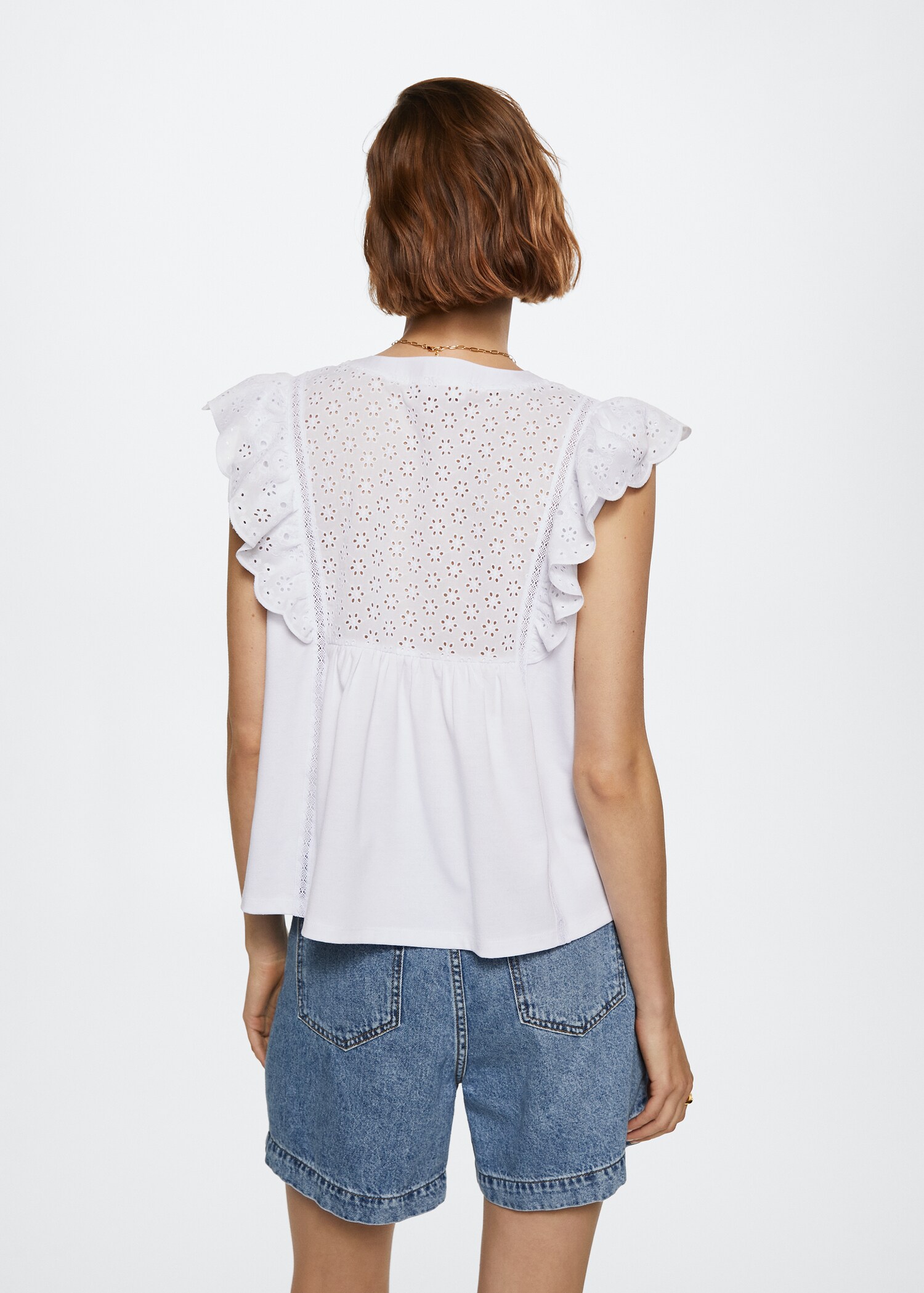 Frills cotton t-shirt - Reverse of the article