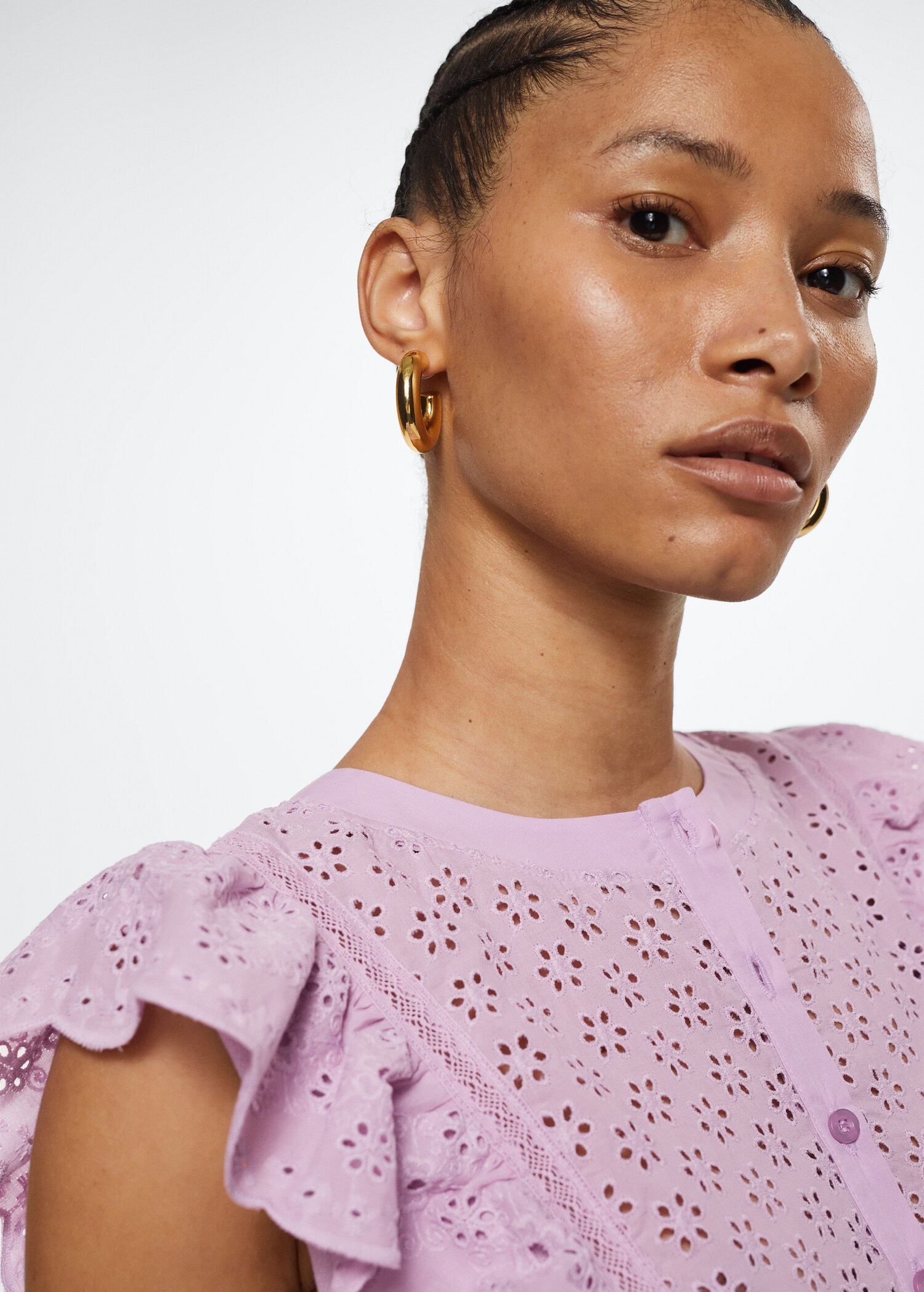 Frills cotton t-shirt - Details of the article 1