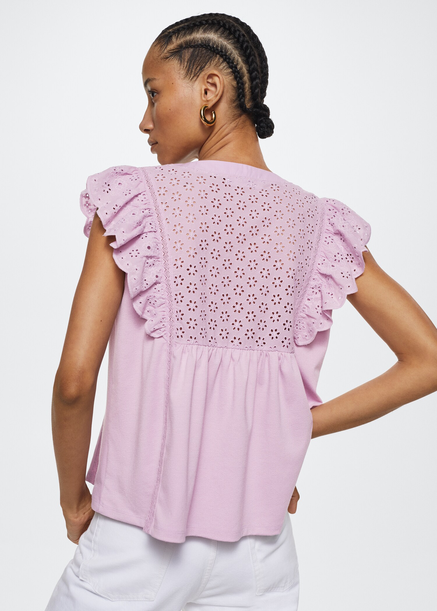 Frills cotton t-shirt - Reverse of the article