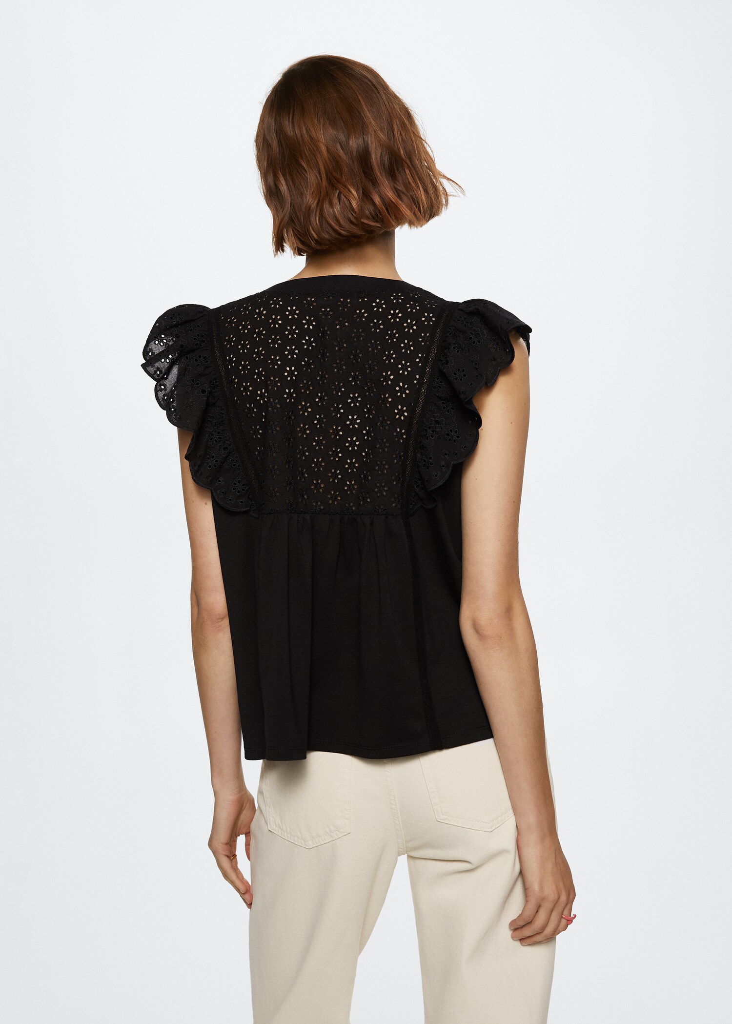Frills cotton t-shirt - Reverse of the article