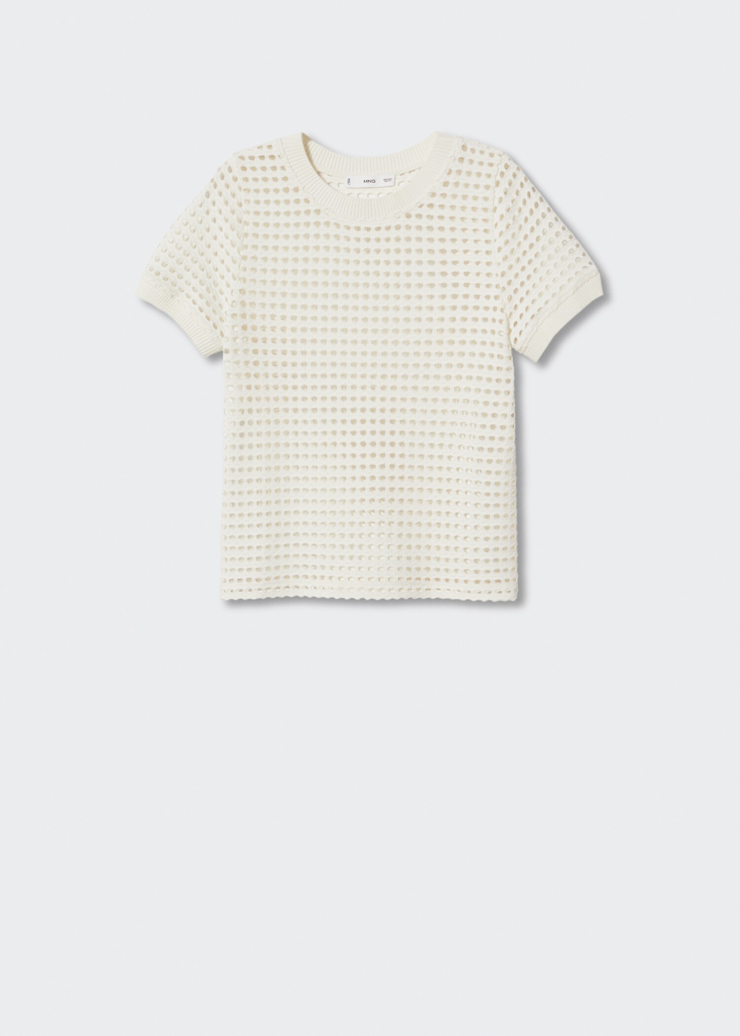 Openwork cotton-blend T-shirt - Article without model