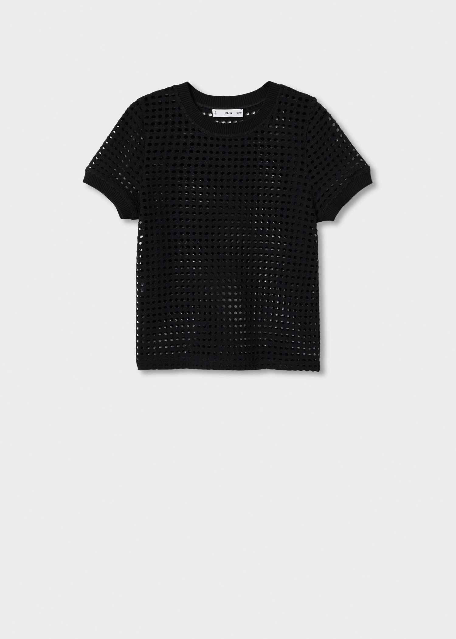 Openwork cotton-blend T-shirt - Article without model