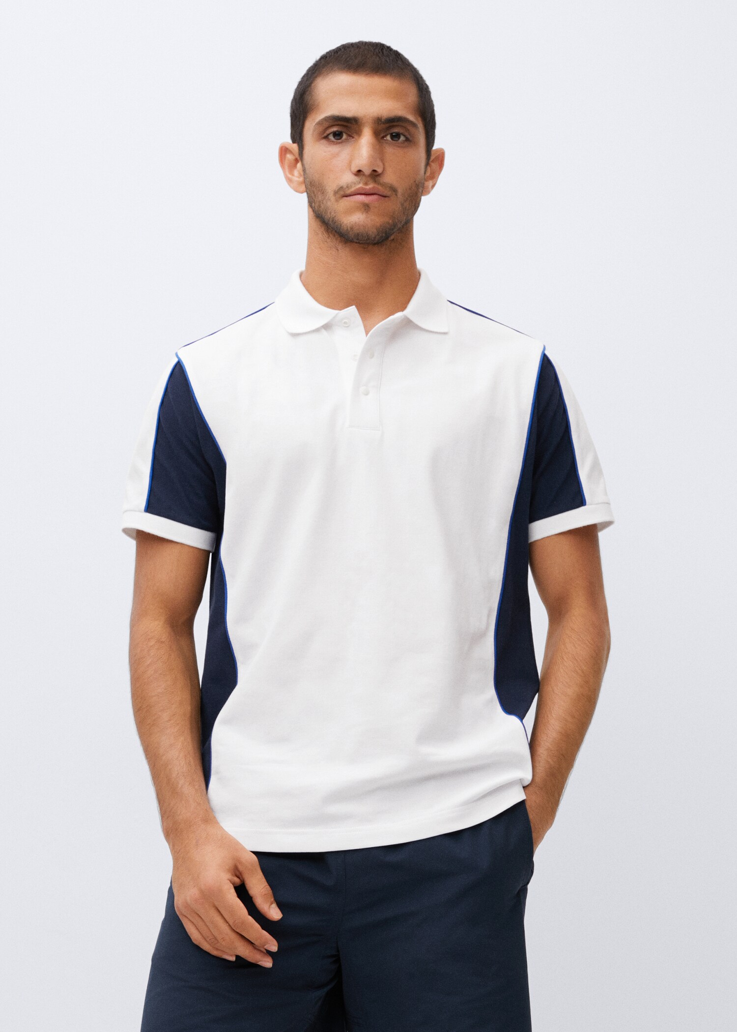 Colour-block breathable polo shirt - Medium plane