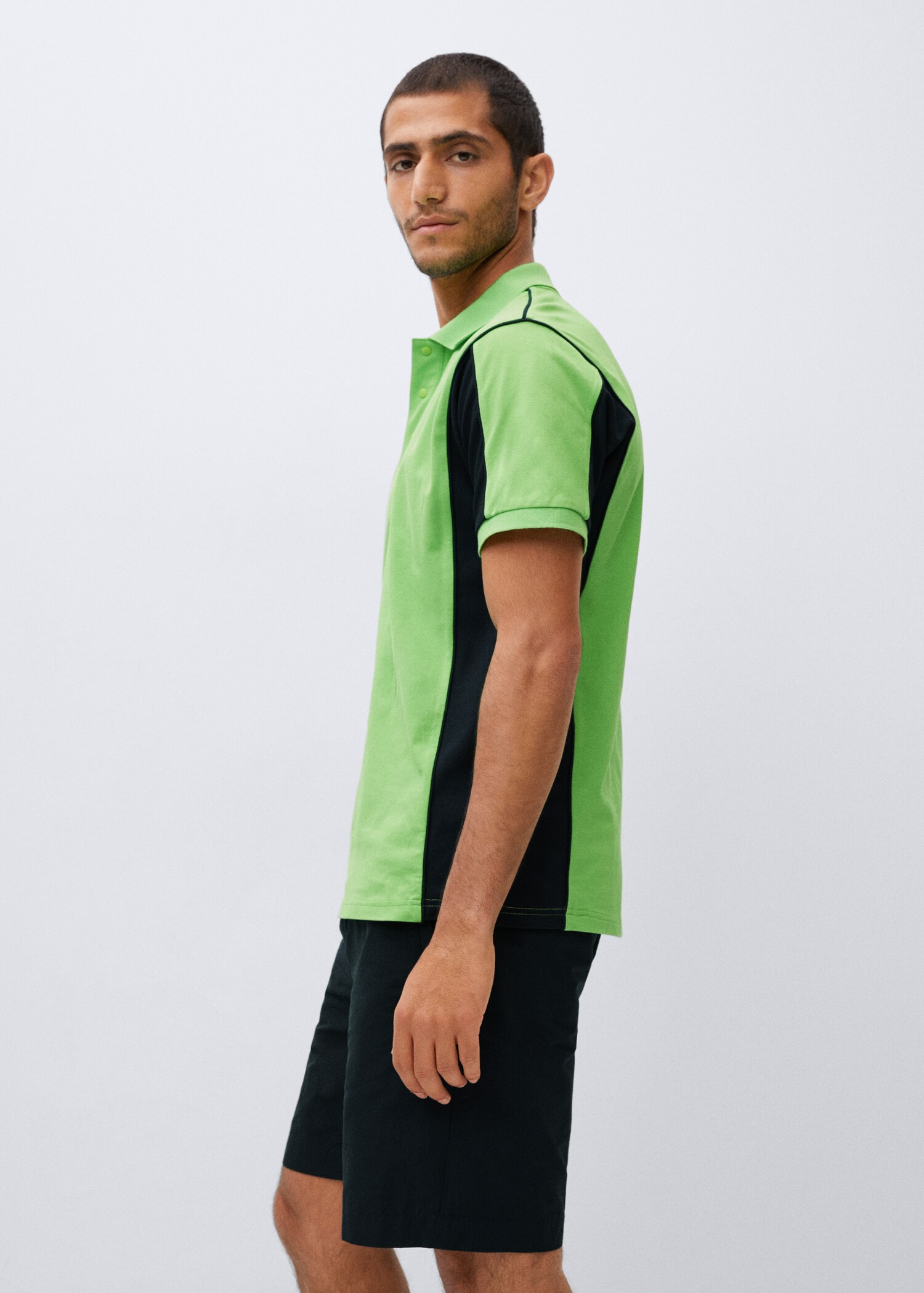 Colour-block breathable polo shirt - Details of the article 2