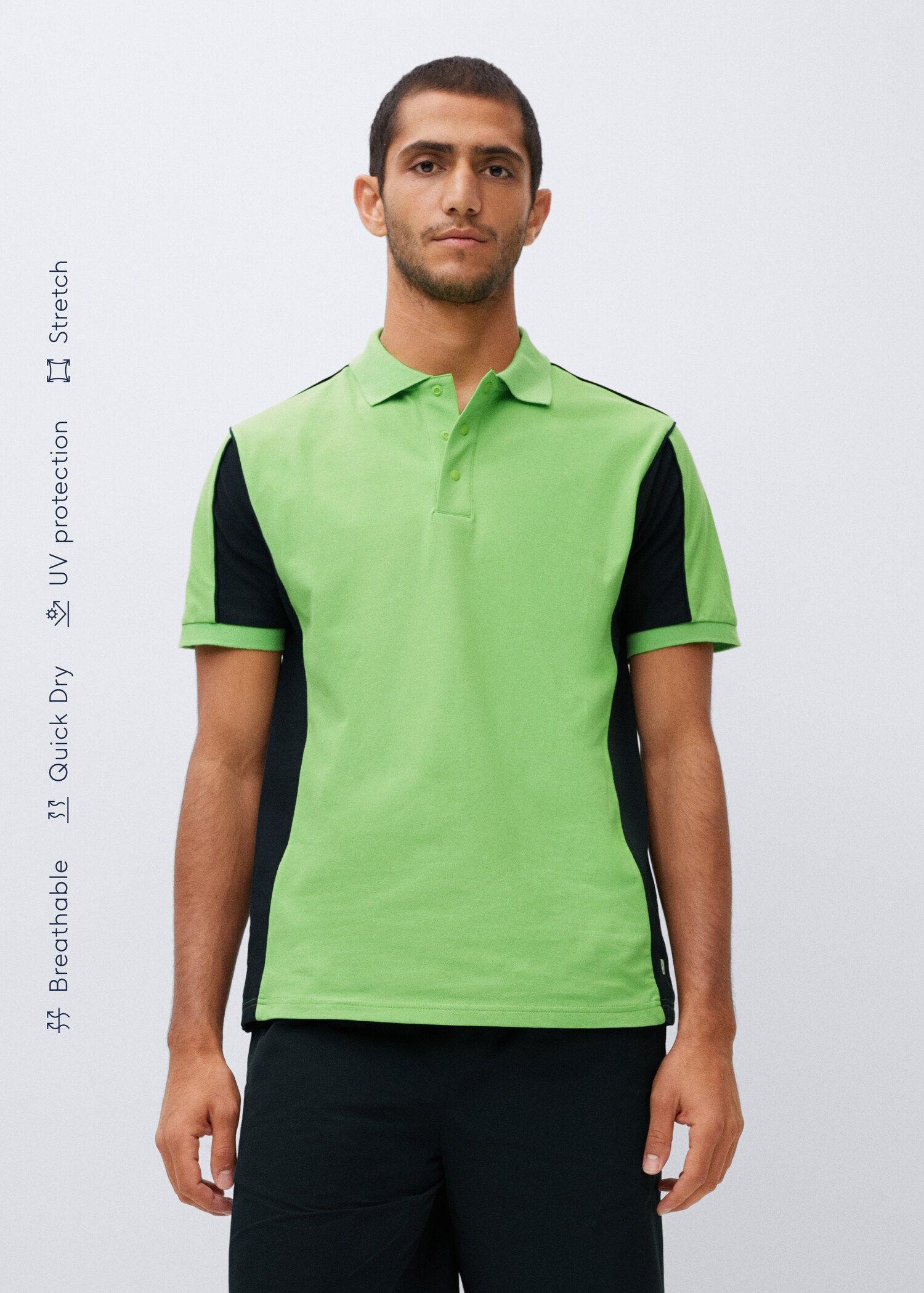 Colour-block breathable polo shirt - Details of the article 5