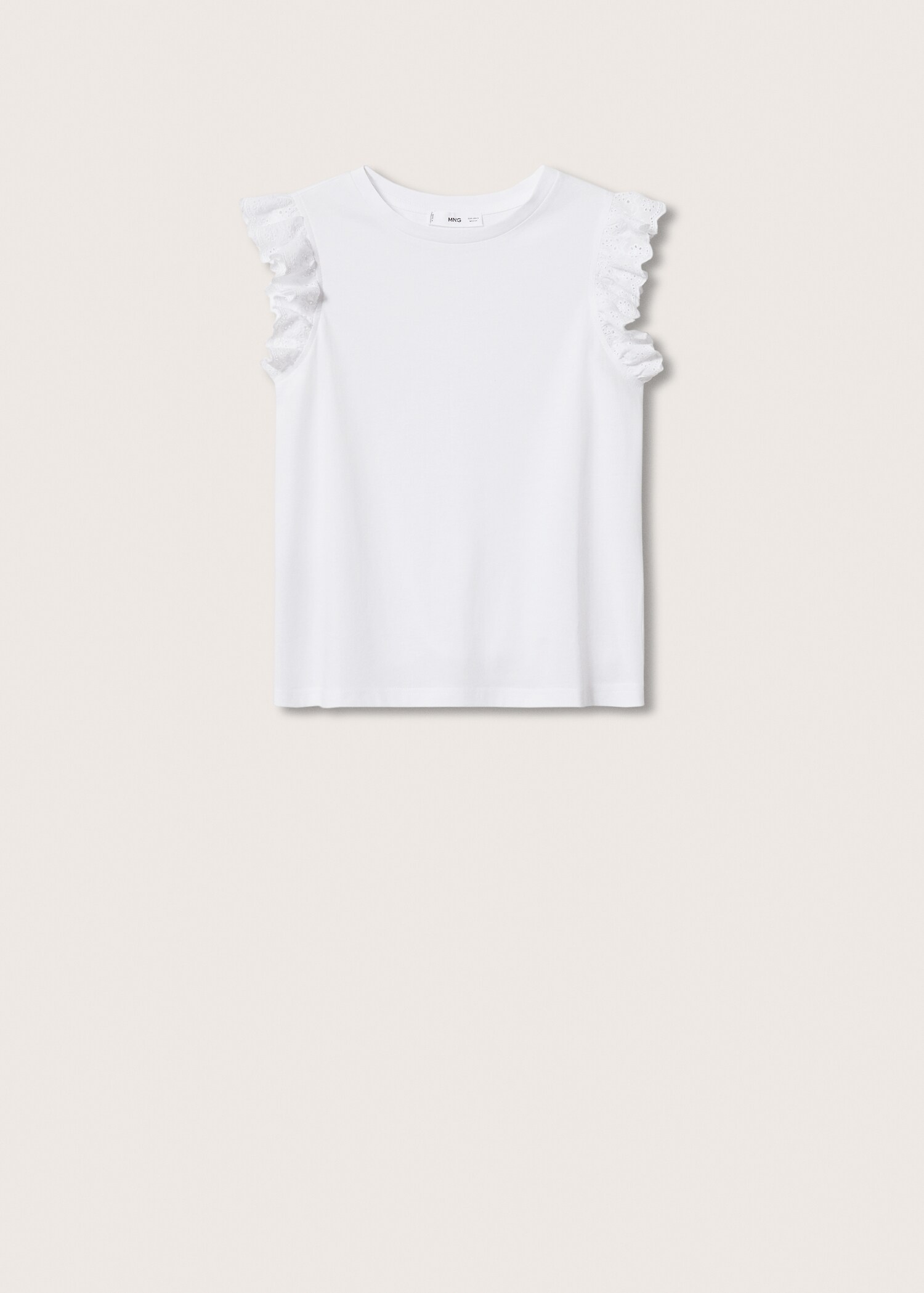 Baumwoll-T-Shirt mit Volant - Artikel ohne Model