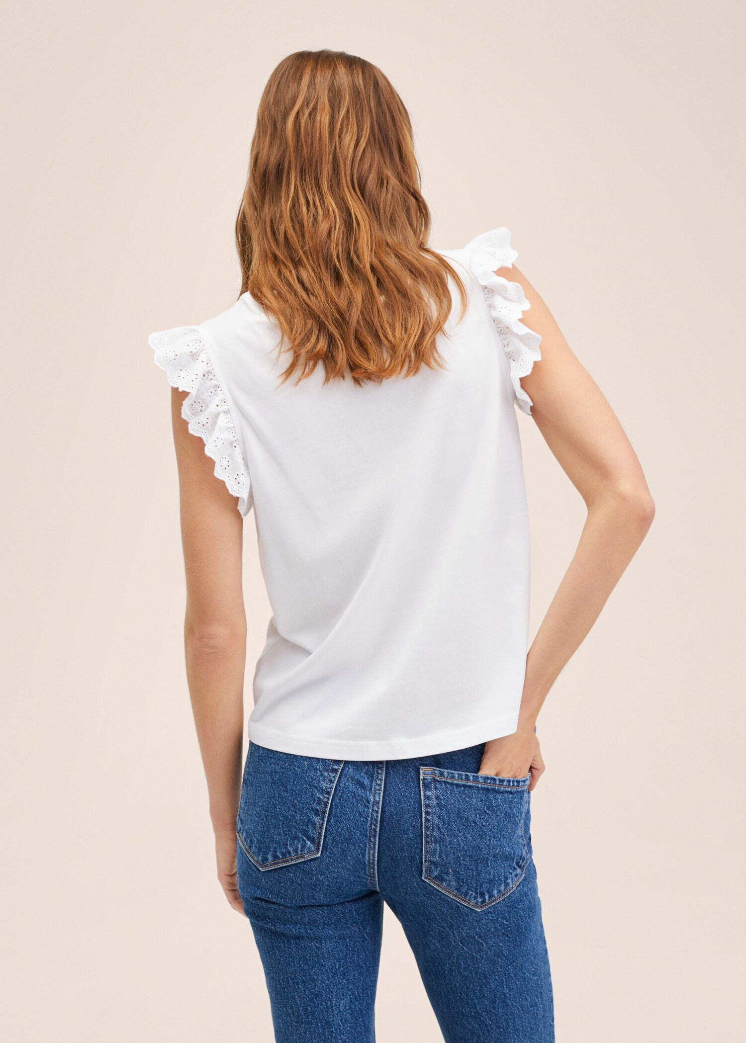 Baumwoll-T-Shirt mit Volant - Rückseite des Artikels