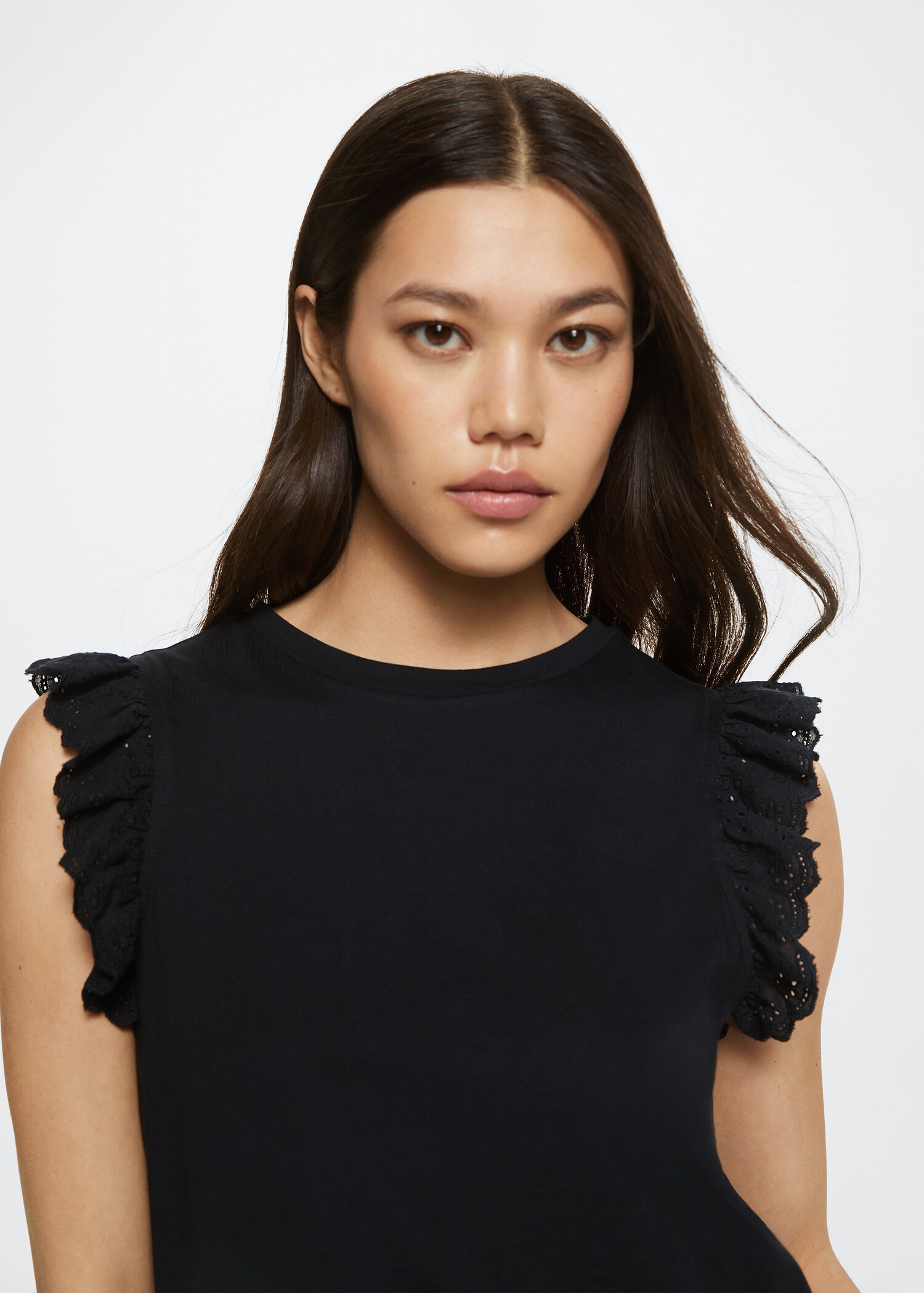 Baumwoll-T-Shirt mit Volant - Detail des Artikels 1