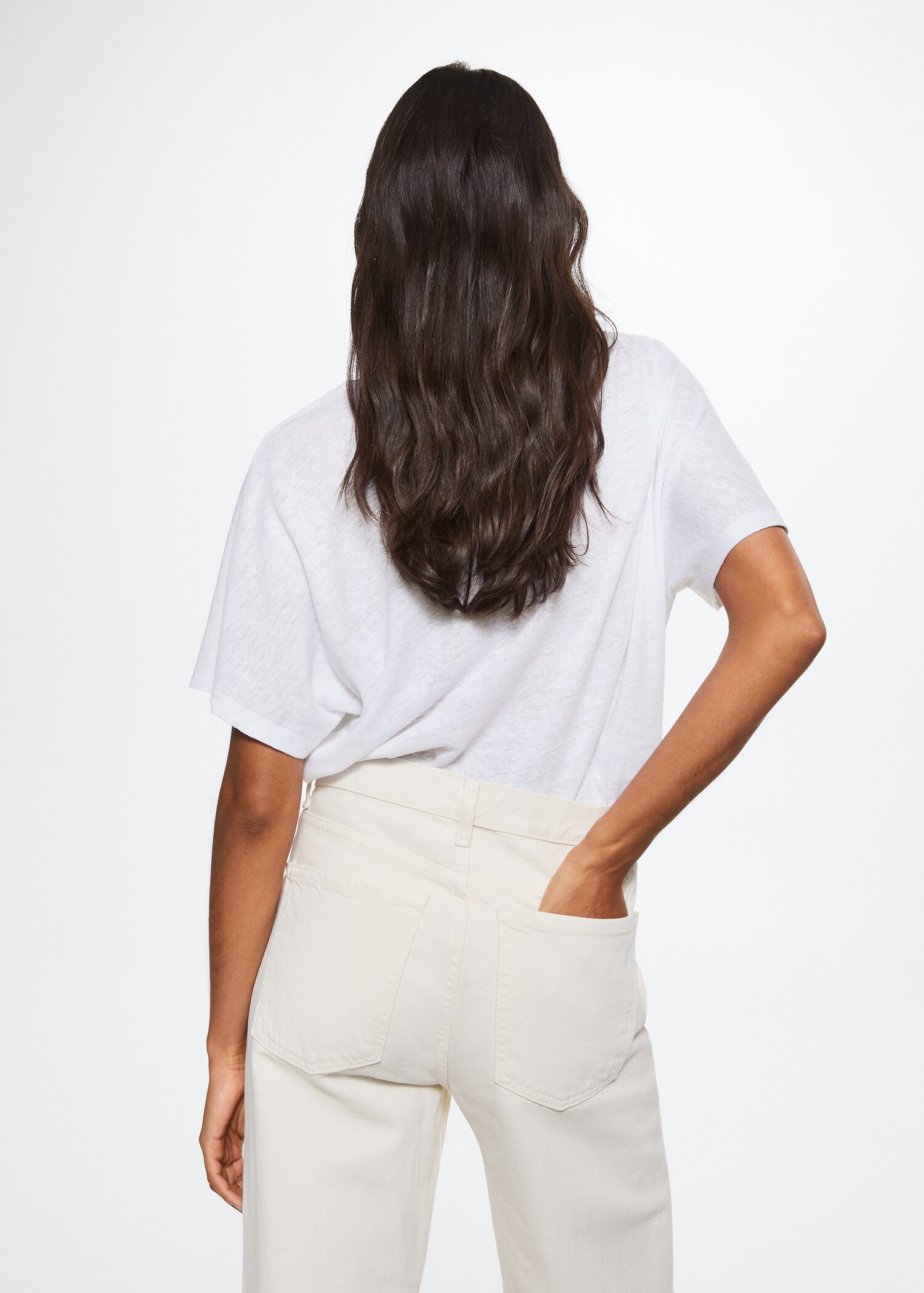 Crochet linen T-shirt - Reverse of the article