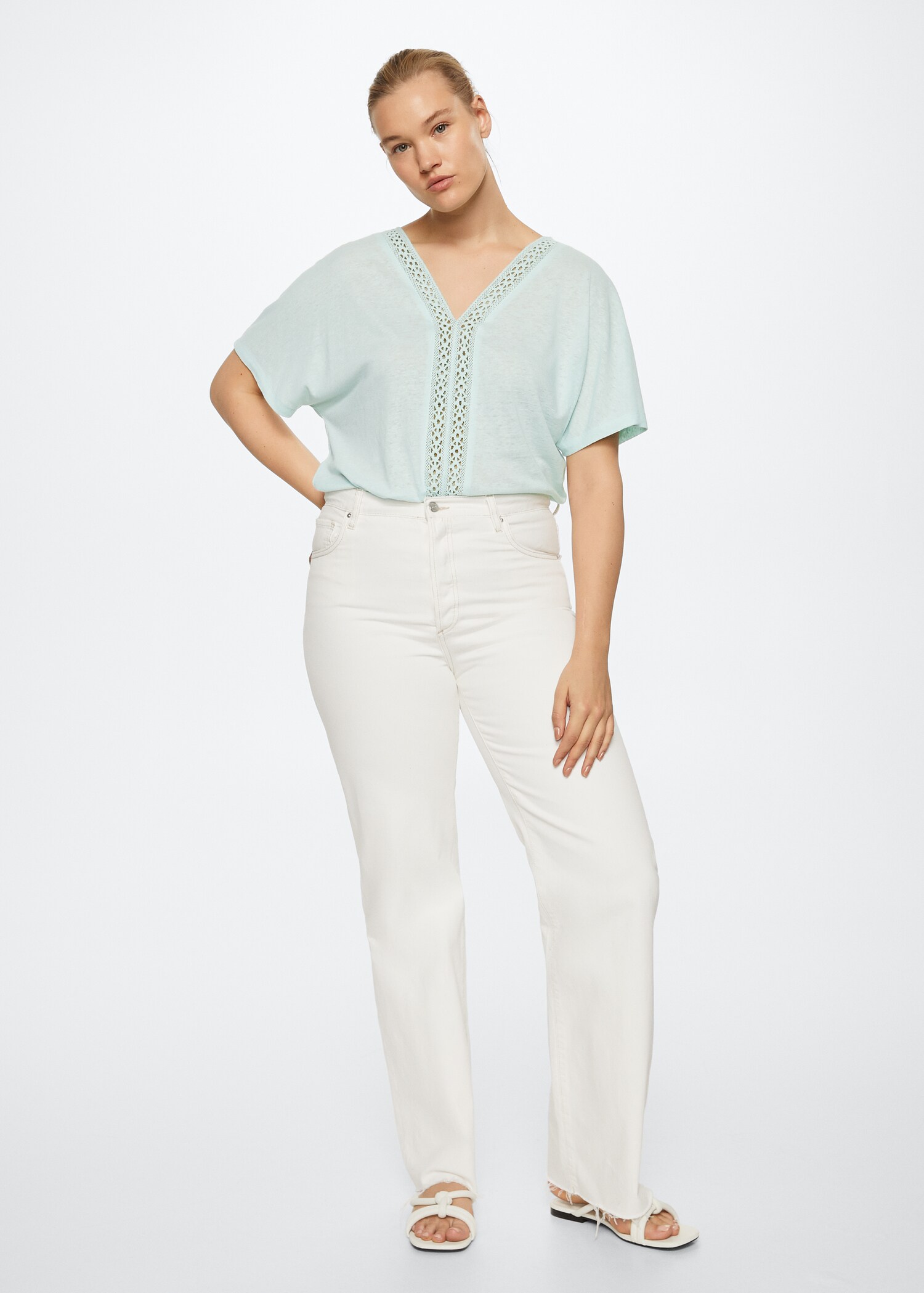 Crochet linen T-shirt - Details of the article 3